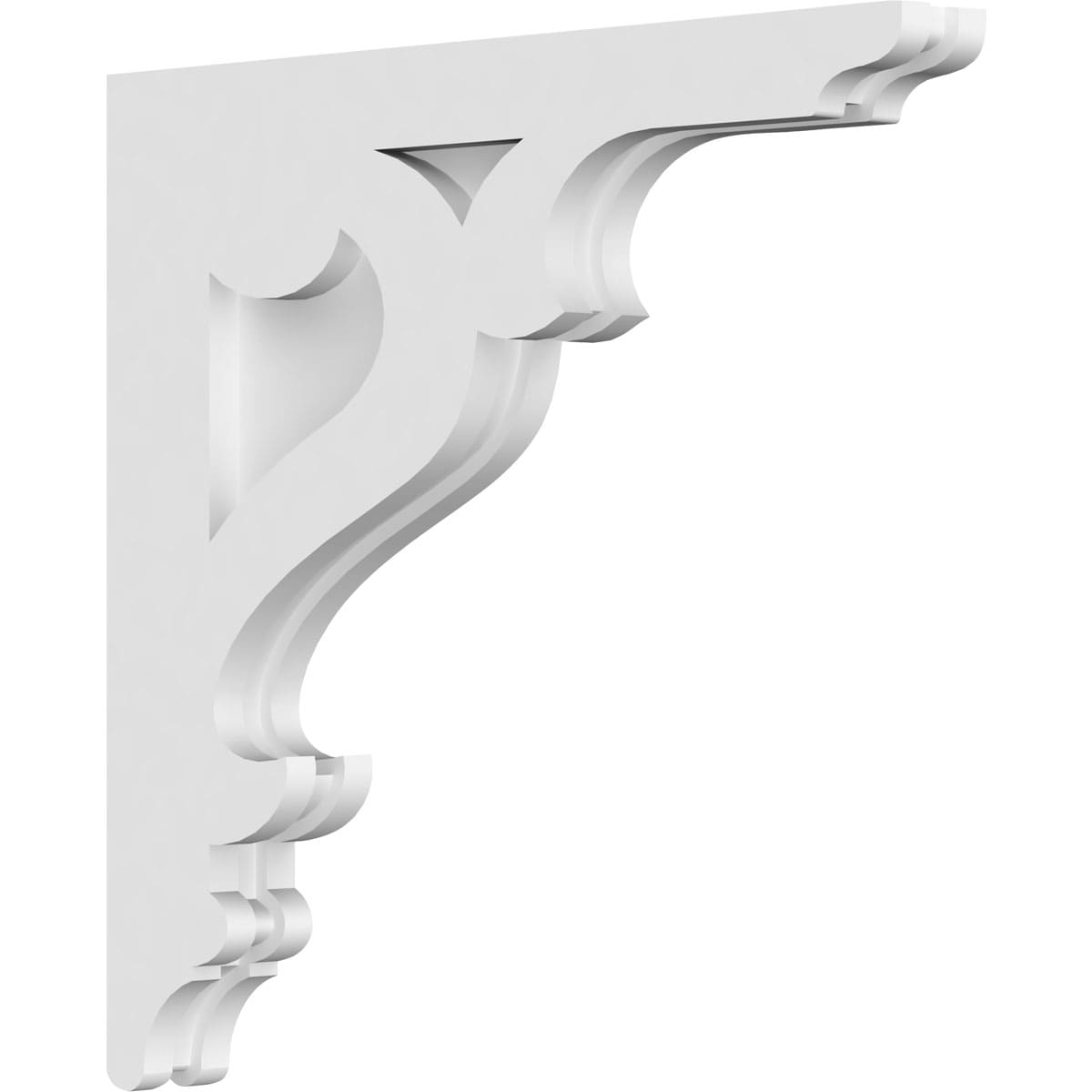 Ekena Millwork CORP01X16X16BR 1.875-in x 16-in x 16-in Brontes Unfinished White PVC Paintable Corbel