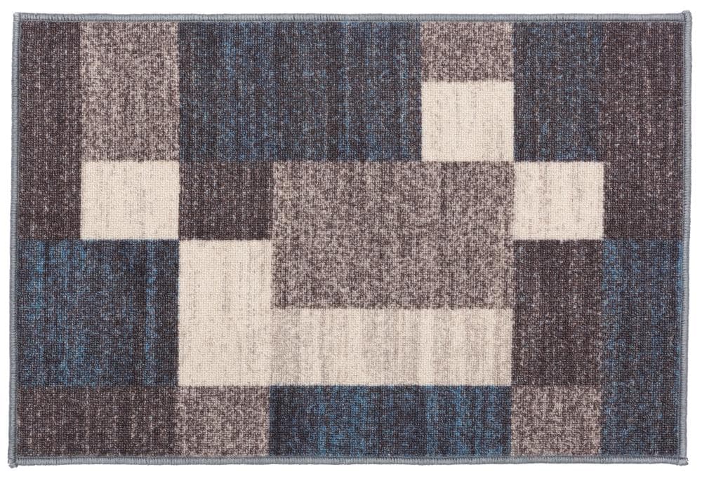 World Rug Gallery City 2 x 3 Blue Indoor Geometric Mid-Century Modern ...