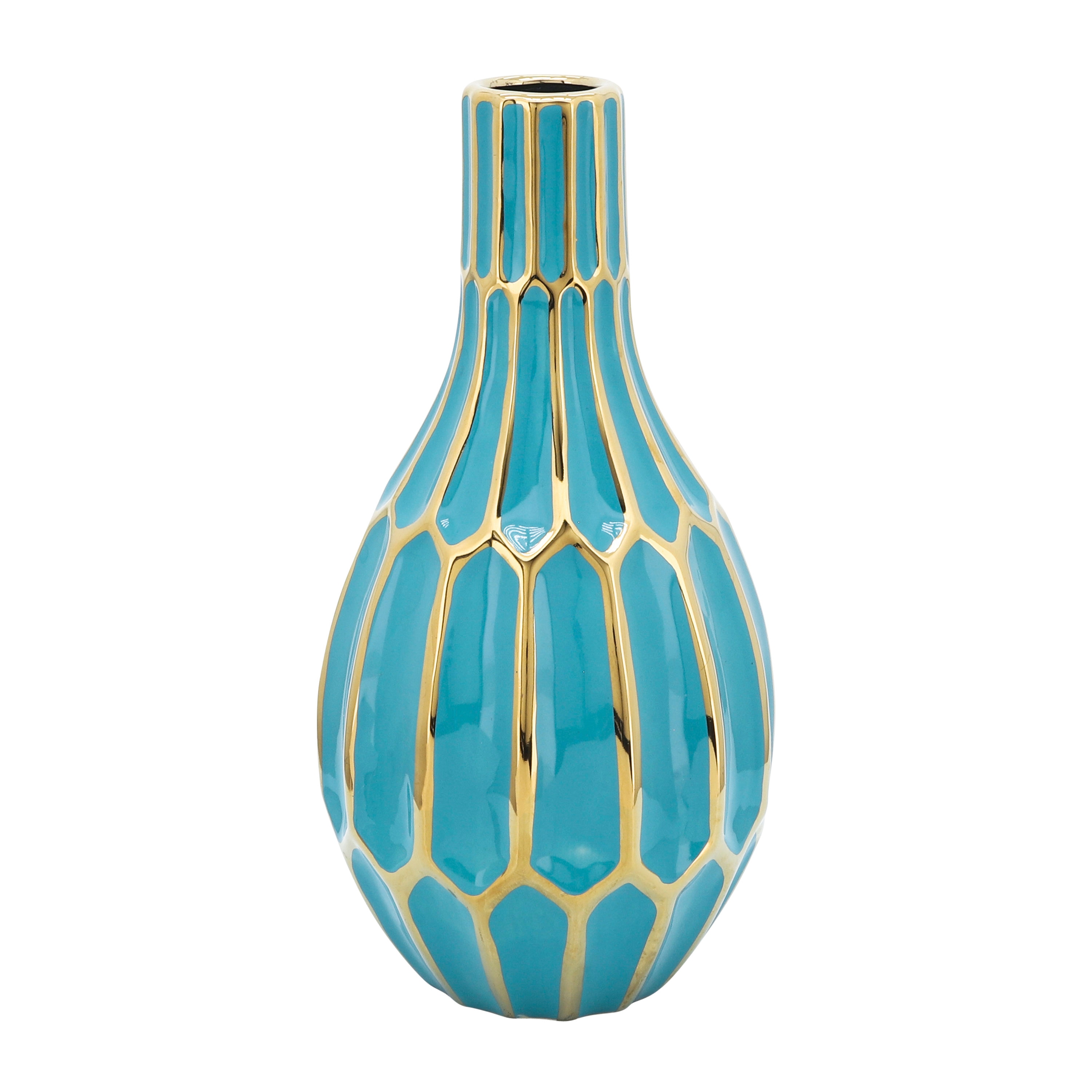 Sagebrook Home 12540-02 Green Ceramic Modern Vase