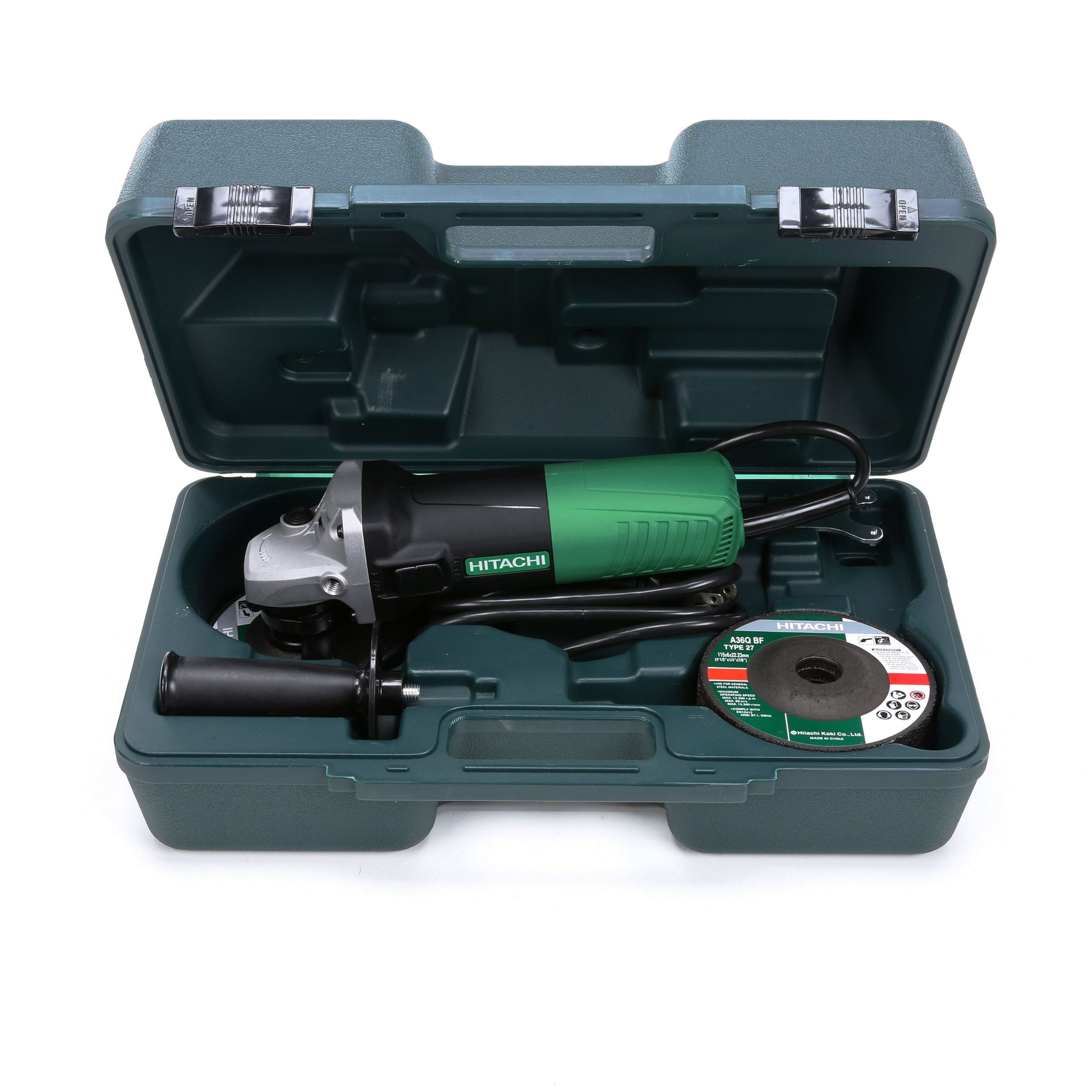 5 Year Warranty Metabo HPT G12SR4 4-1/2-Inch Angle Grinder Includes 5 Grinding Wheels and Hard Case 6.2-Amp Motor Compact and Lightweight 5 Year Warranty Metabo HPT G12SR4 4-1/2-Inch Angle Grinder Includes 5 Grinding Wheels and Hard Case 6.2-Amp Motor Compact and Lightweight