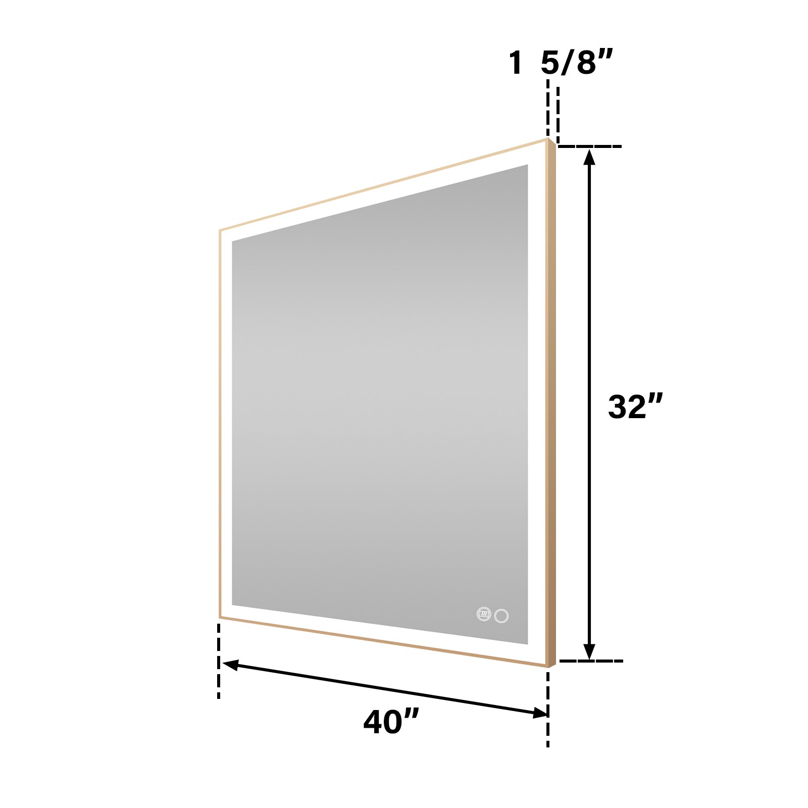 WELLFOR W5FM4032GD Framed-Bath-Mirrors - View #19