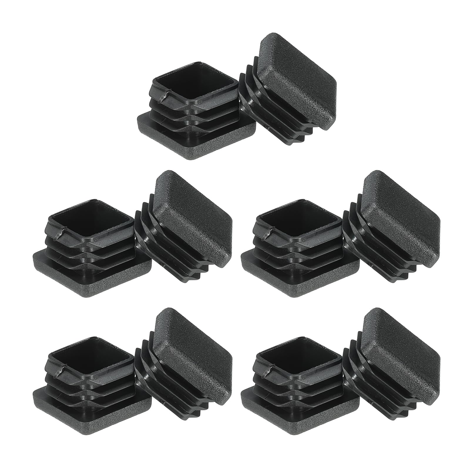 Aoibox  1 in Black Square Plastic Hole Plugs 10 Pack for Tubing Furniture and Fence Posts for Home Use