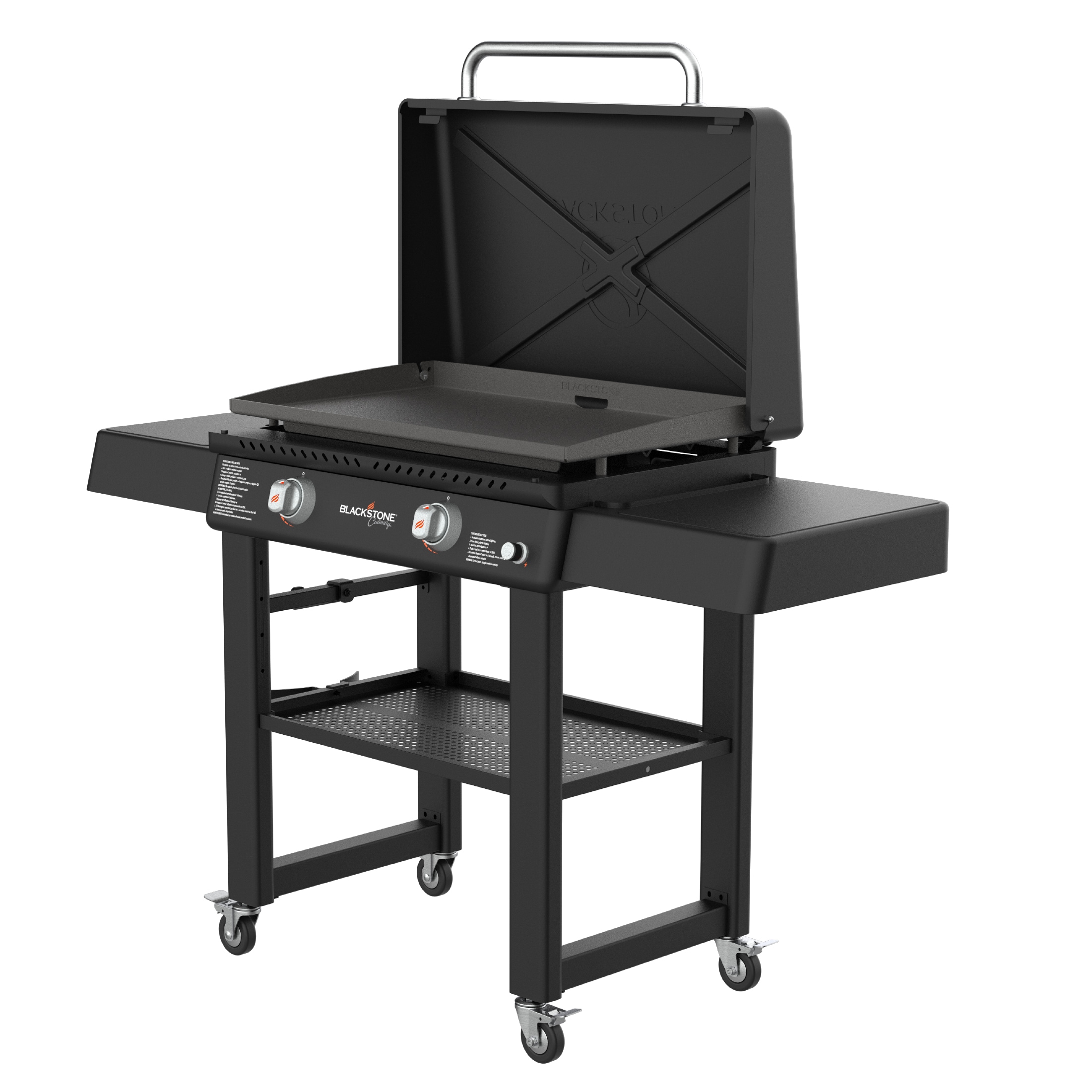 Blackstone Griddle On The Go 22-Inch 2-Burner Tabletop Propane Gas  Commercial Style Flat Top Griddle Rangetop Combo With Hood - 1860