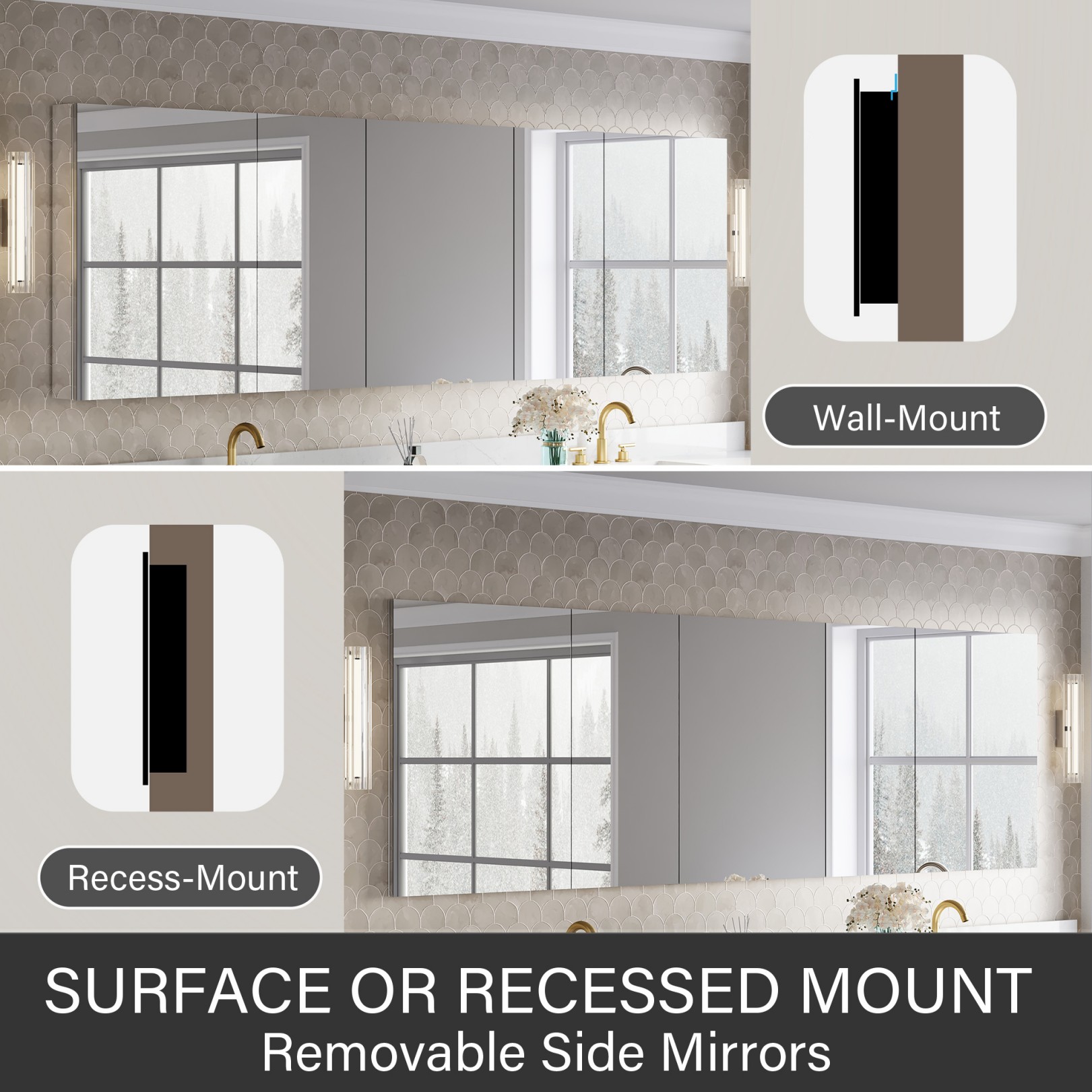 WELLFOR JRA24R16R24L16L24L32 Bathroom-Medicine-Cabinets - View #4