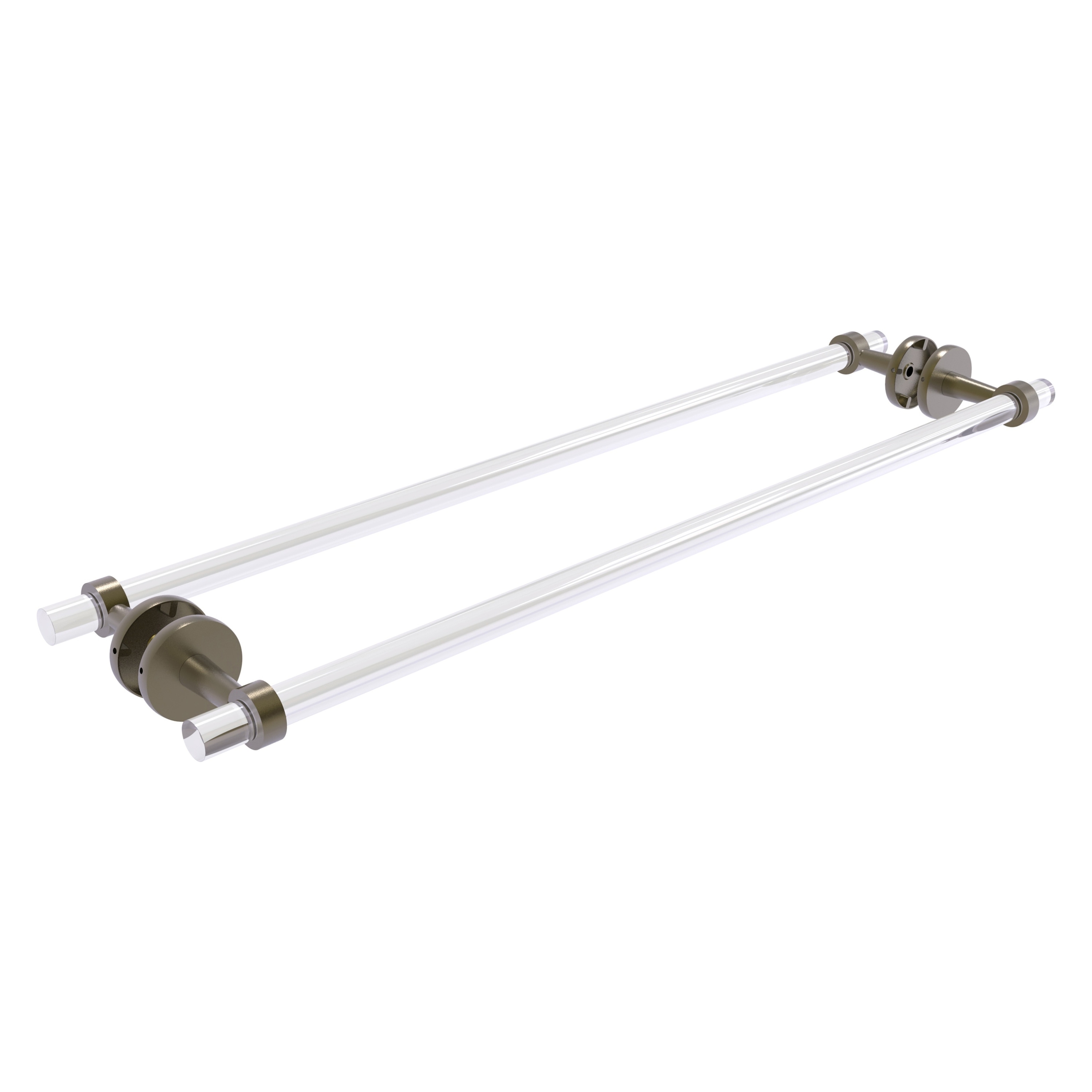 Allied Brass CV-41-BB-30-ABR Clearview 30-in double Antique Brass Wall mount Double Towel Bar