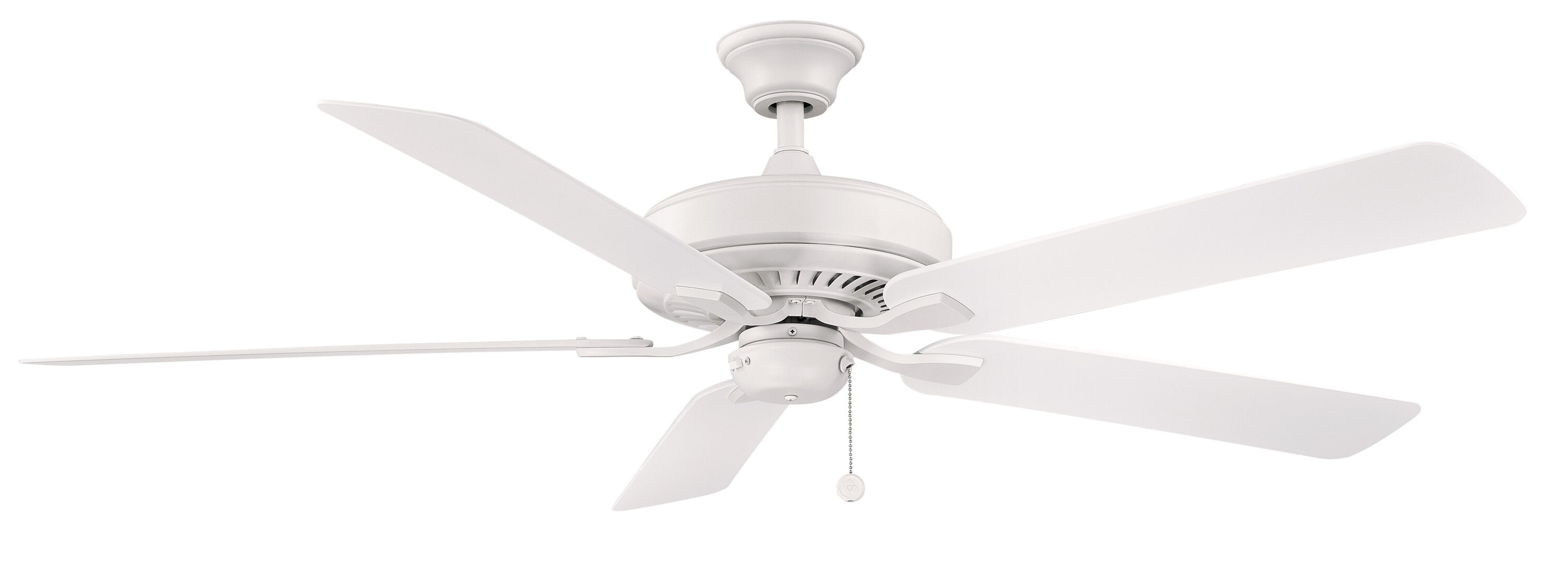 Fanimation FP9060MWW Edgewood60 60-in Outdoor Matte White with Matte White Blades Ceiling Fan Light Kit Compatible - Remote Included ( 5 -Blade )