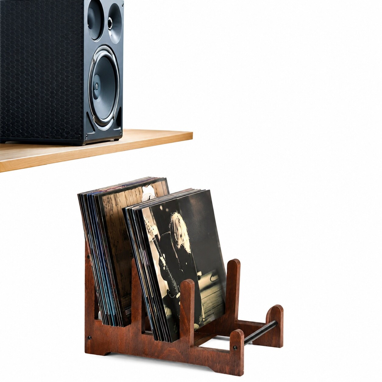 Etokfoks Aoibox Retro Wood Color Vinyl Record Holder 3 Tier Wood ...