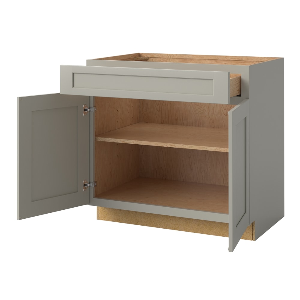 Allen + Roth Aveley 36-in W x 34.5-in H x 24-in D Linen Maple Drawer Base Semi-Custom Cabinet 21363Av