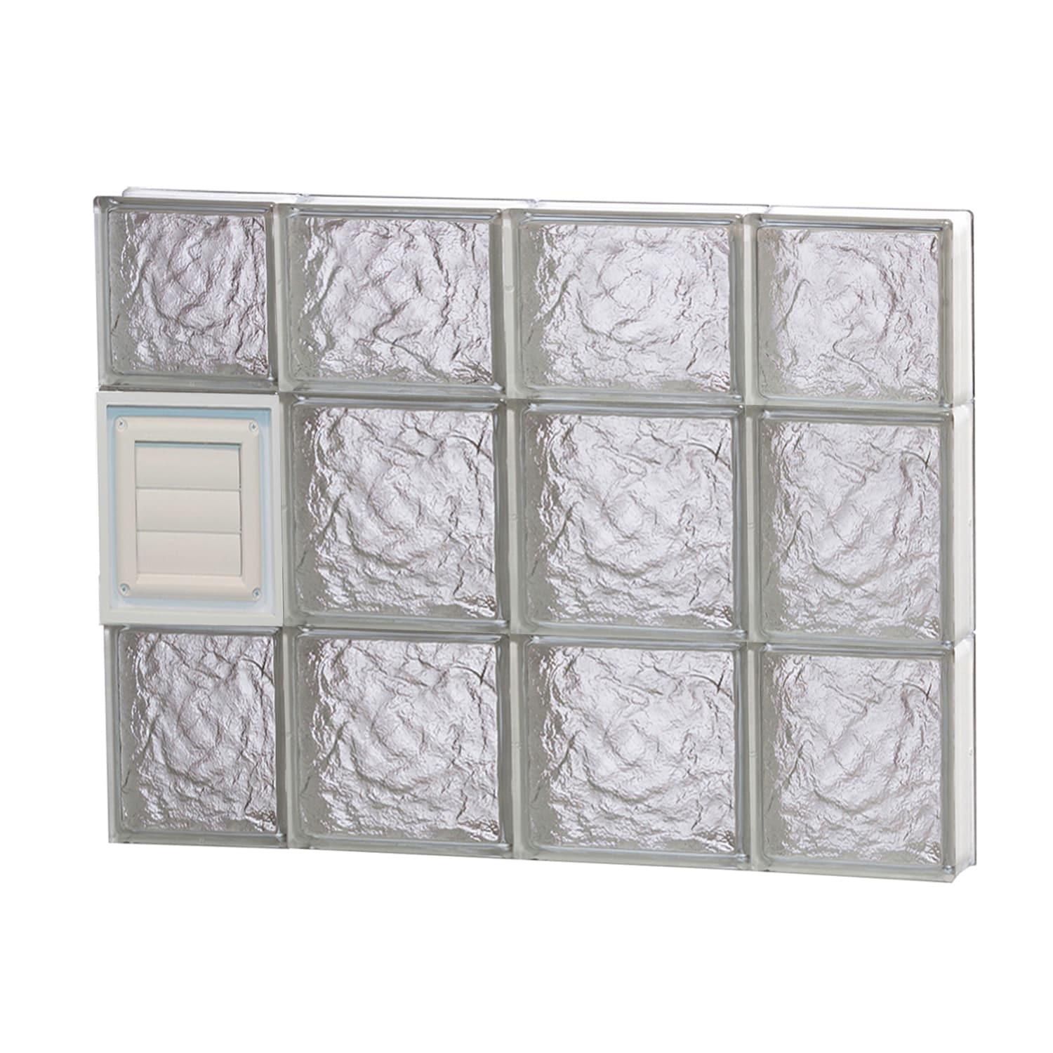 REDI2SET D2822IS Ice Glass 27-in x 21-1/4-in Frameless Replacement Dryer vent Glass Block Window