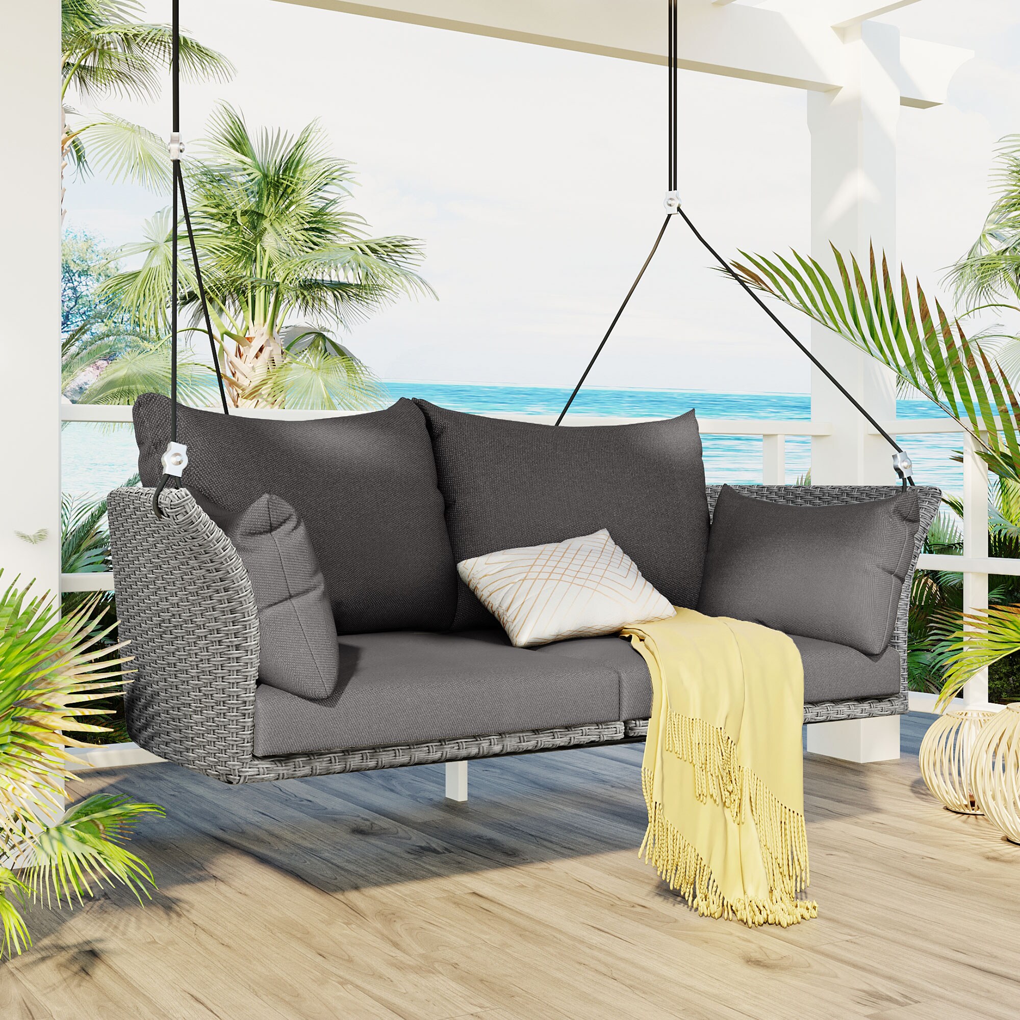 ModernLuxe L-WF300209AAA / Gray Rope Hammock chair