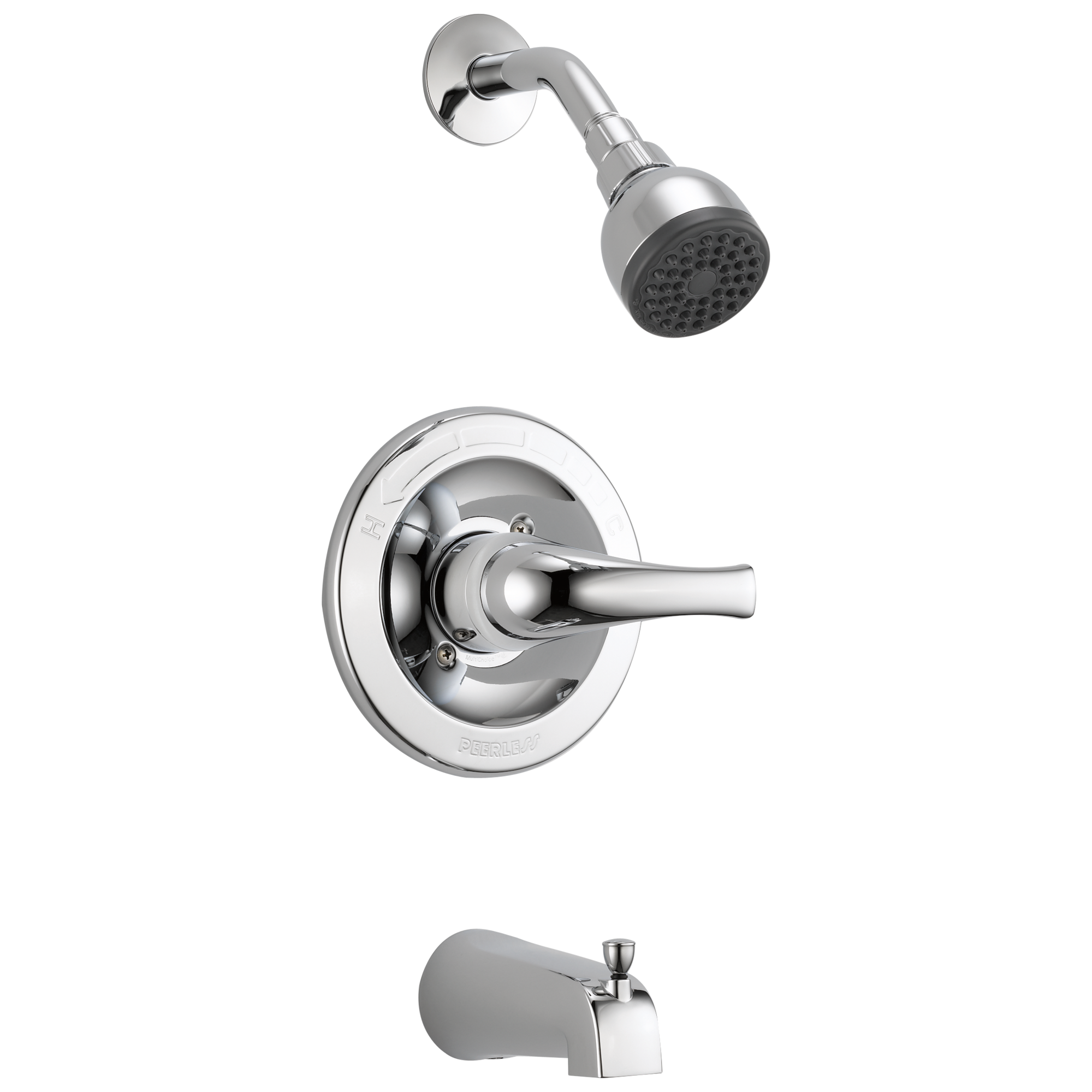 Peerless PTT188773 Choice Chrome 1-handle Single function 2.75-Inches Round Bathtub and shower Faucet