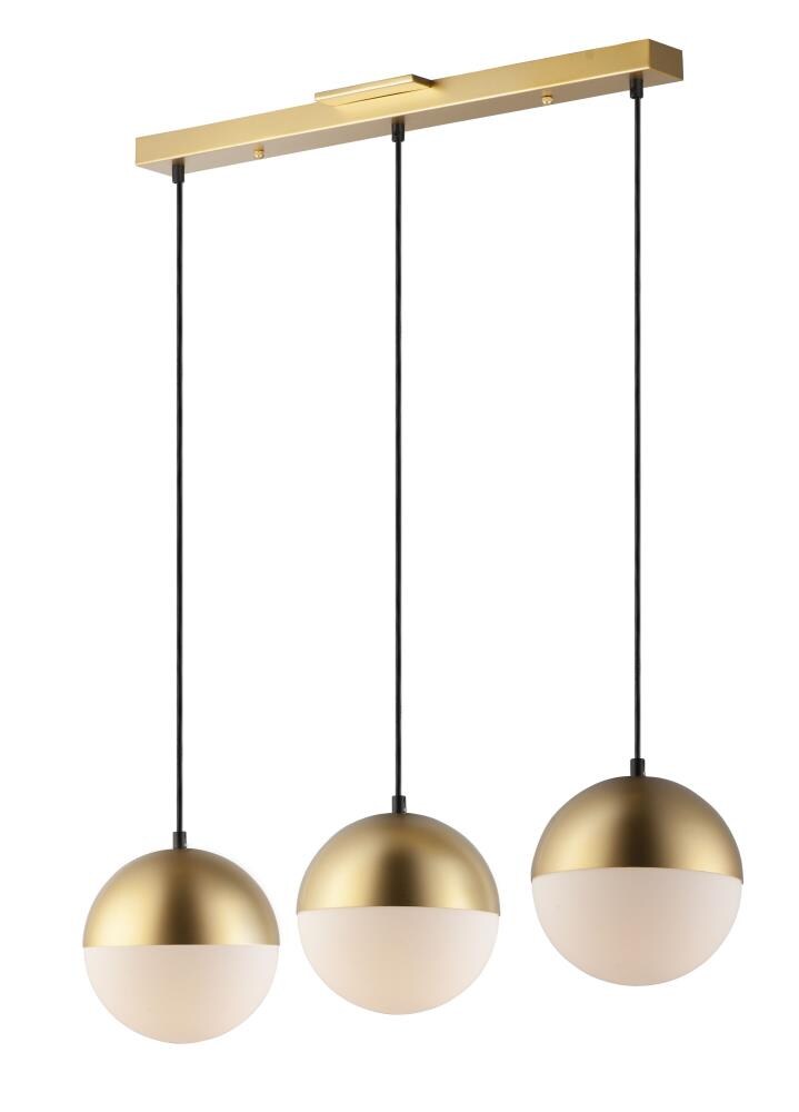 Aria 10 Clear Globe Pendant, Satin Brass, Ceiling