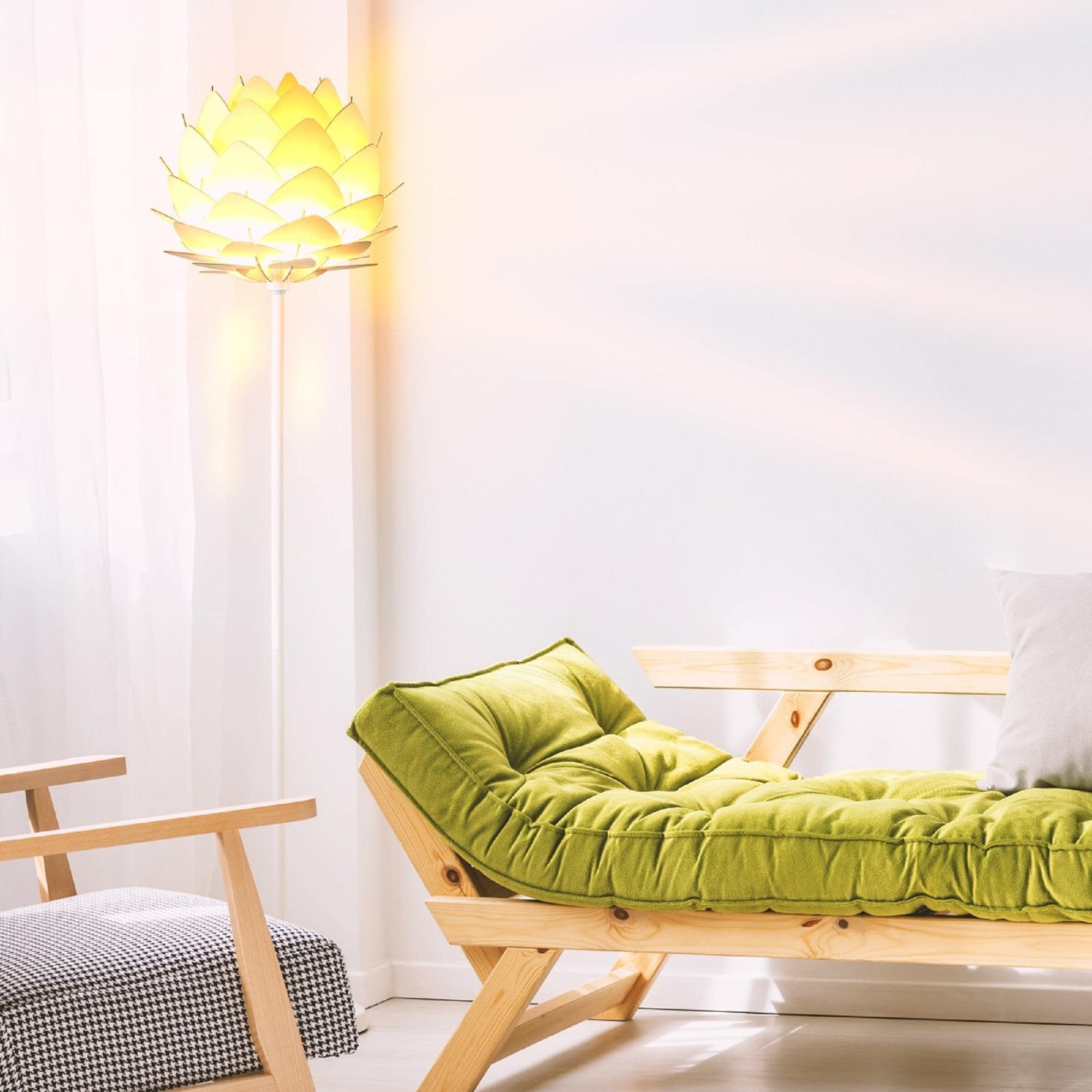 White 66" Torchiere Floor Lamp with Google Assistant for Kids
