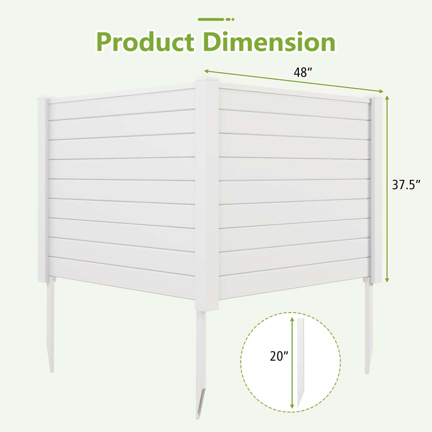 Costway HCST00784 Garden-Utility-Fencing - View #3