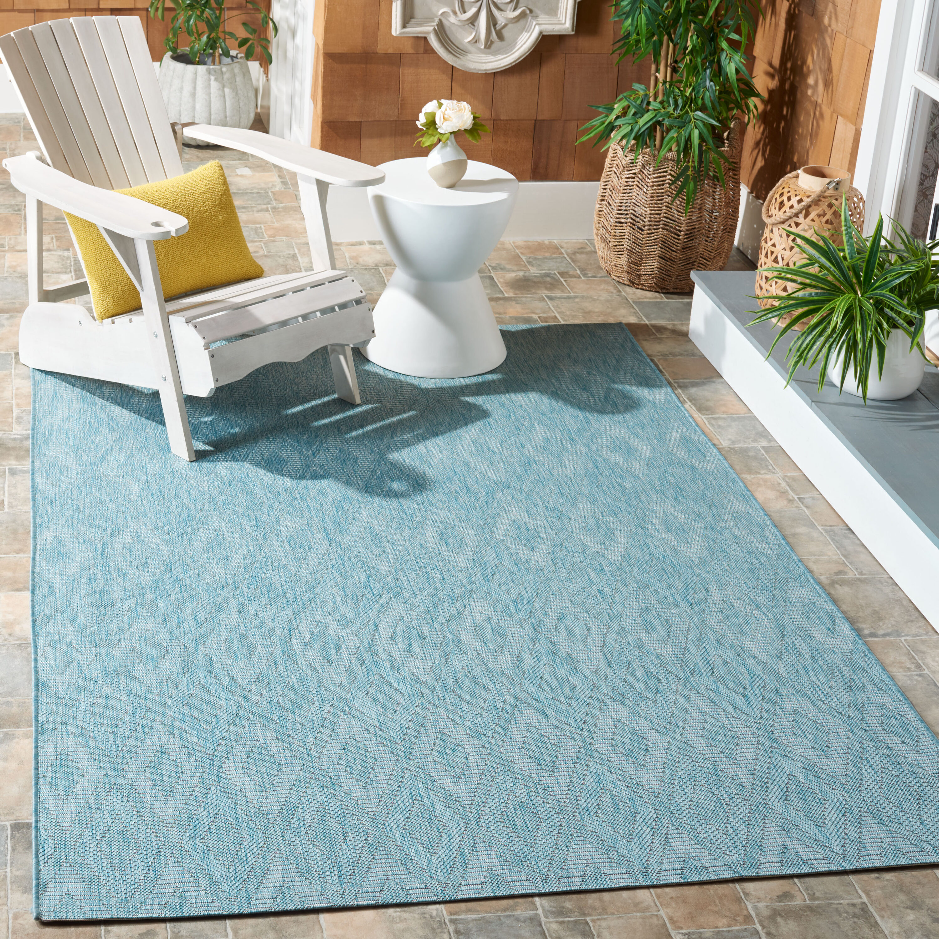 Safavieh Courtyard Carolann Indoor/ Outdoor Rug - 9' x 9' Square - Natural/Cream