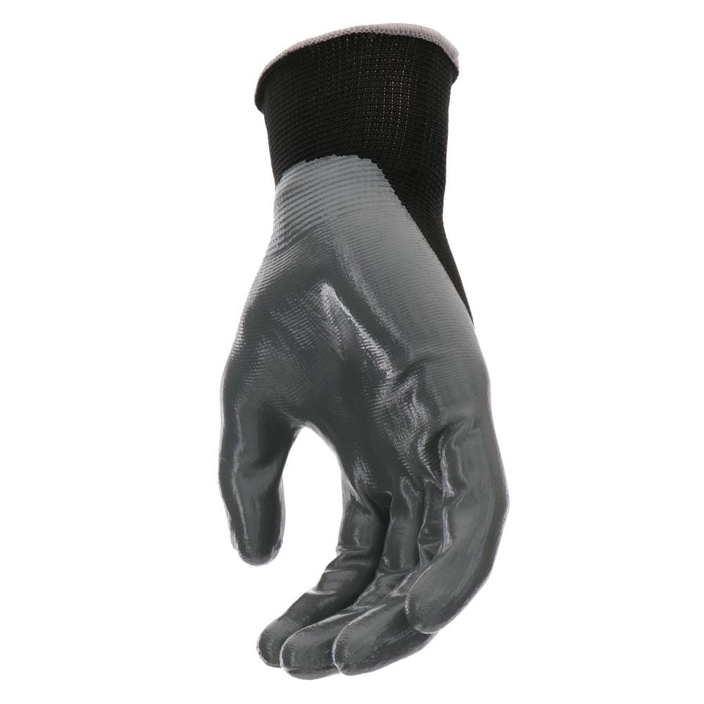 Global Glove Gripster 440 Work Gloves 440, LG, Size Large, Nylon, Black,  Blue