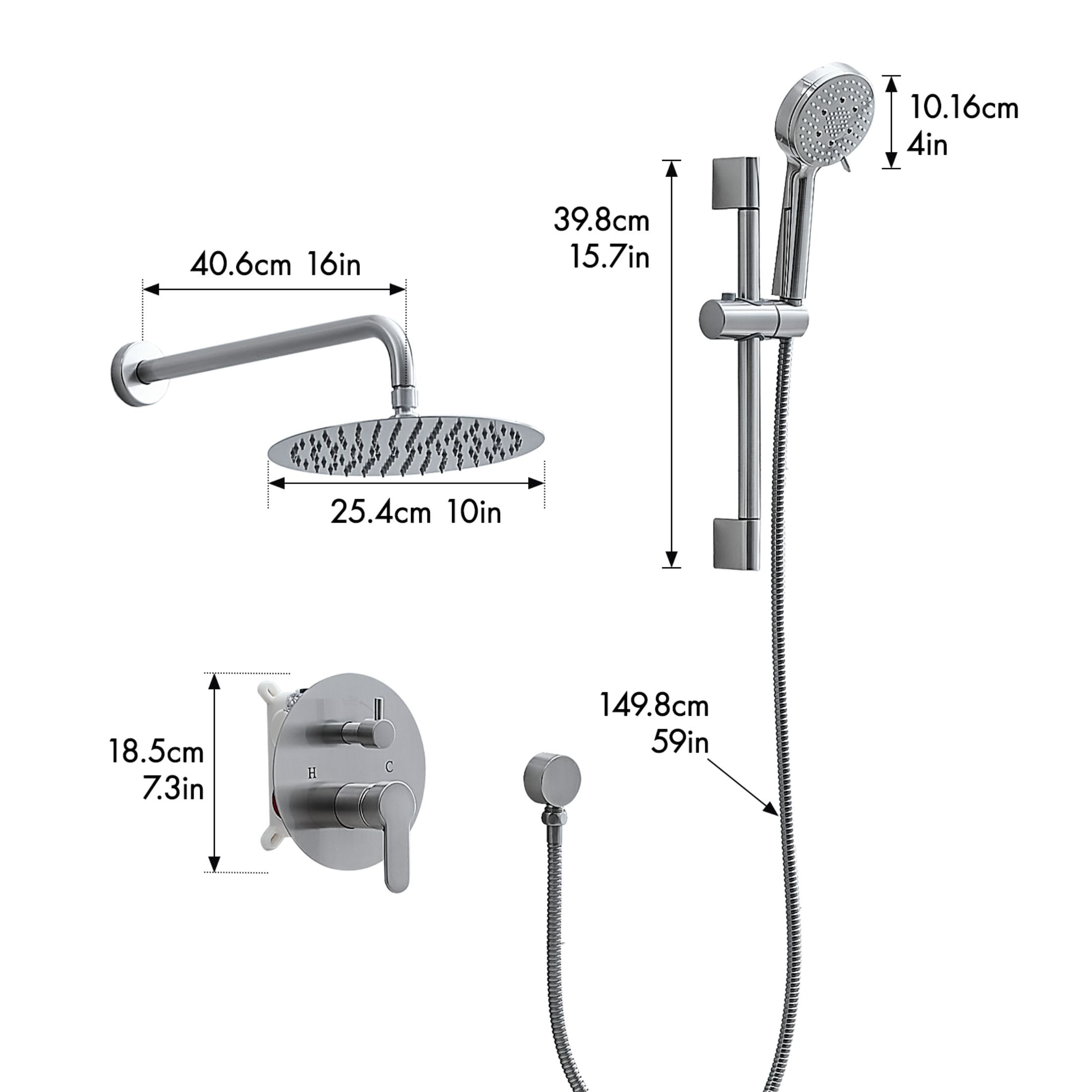 WELLFOR QJ-HS-28555N-10 Showerhead-Bar-Panels - View #4