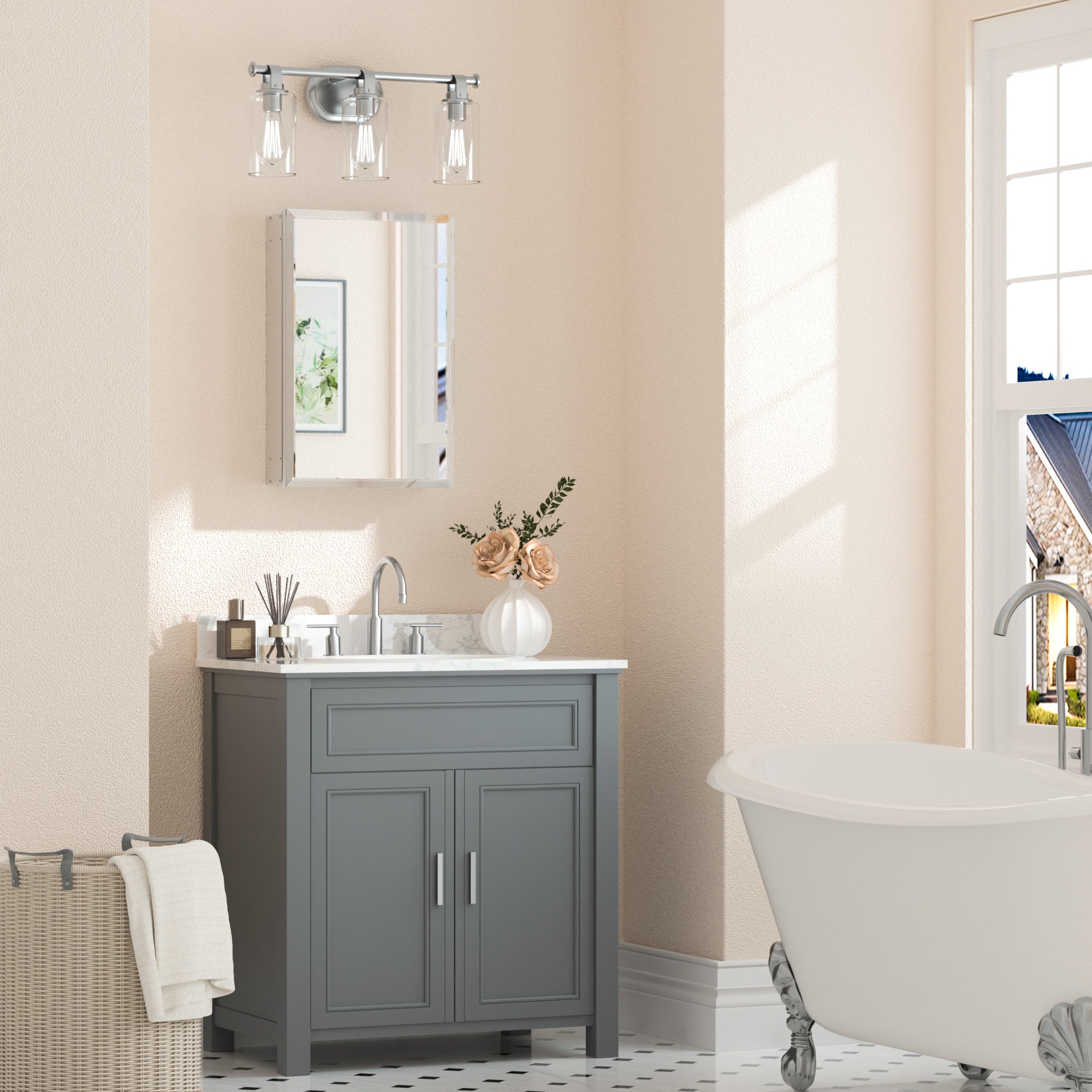 Keonjinn LW-JG-FJXP-4161-SI Bathroom-Medicine-Cabinets - View #2