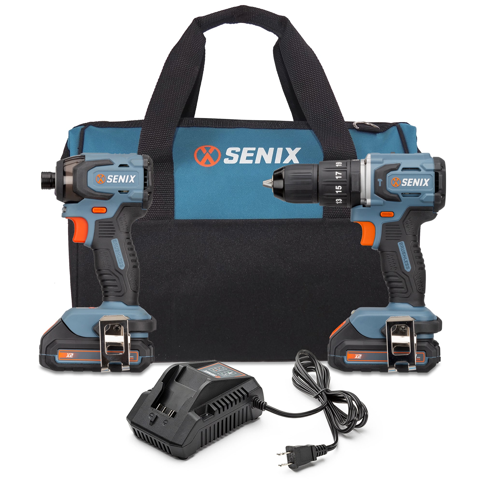 SENIX X2 20-volt 2-Tool Brushless Power Tool Combo Kit with Soft Case (2-Batteries Included and Charger Included) S2K2B2-02 Sansujyuku sansujyuku.com