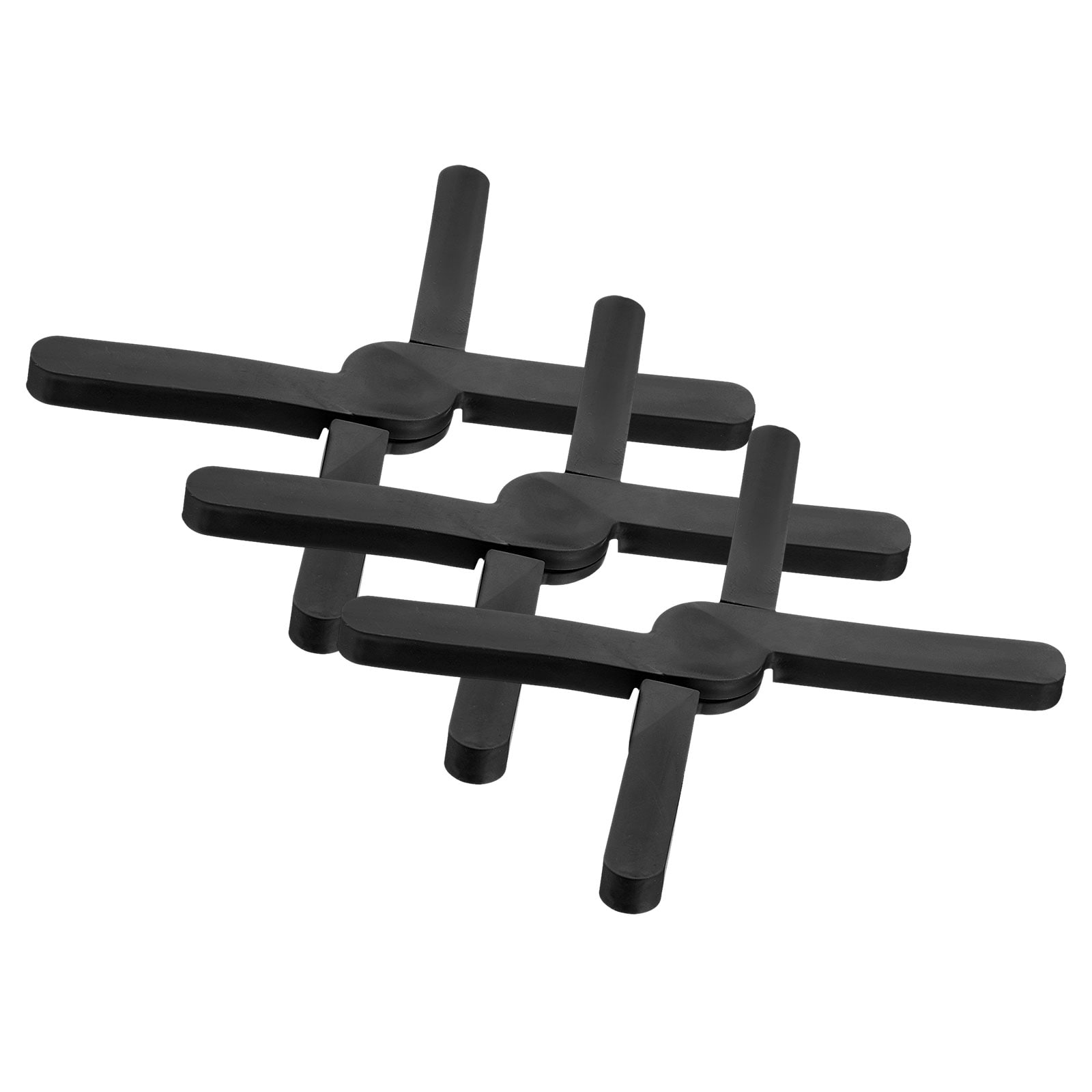 Unique Bargains 3pcs Foldable Silicone Trivet Trivet Mats for Hot Pots and Pans Expandable Anti-Slip Heat-Resistant Pad Pot Holder for Dishes Cups Kitchen Countertop Tabletop Black #S26042401UX0321