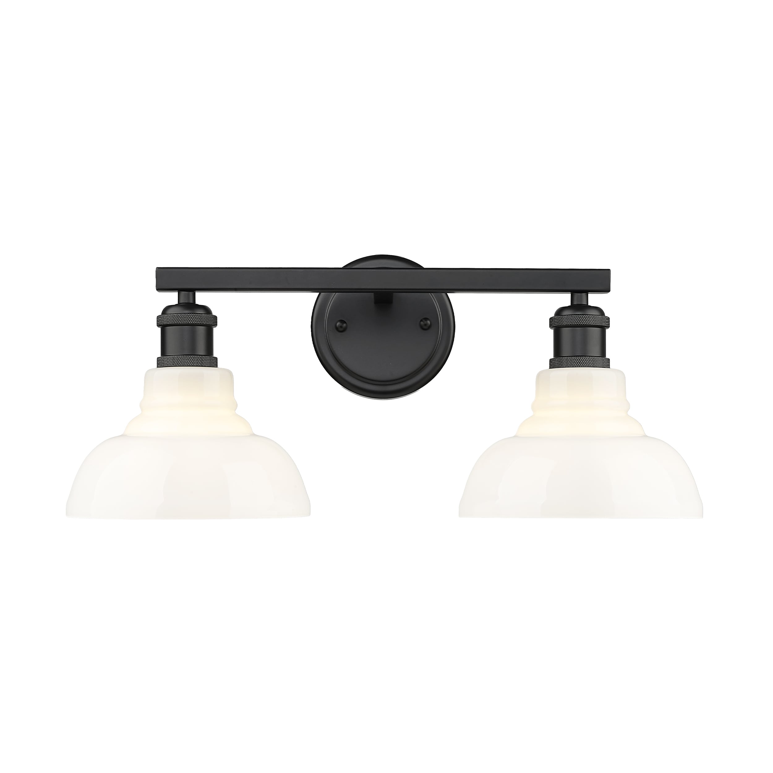 Golden Lighting 0305-BA2 BLK-VMG Carver 8.625-in 2 -Light Matte Black Farmhouse Vanity light