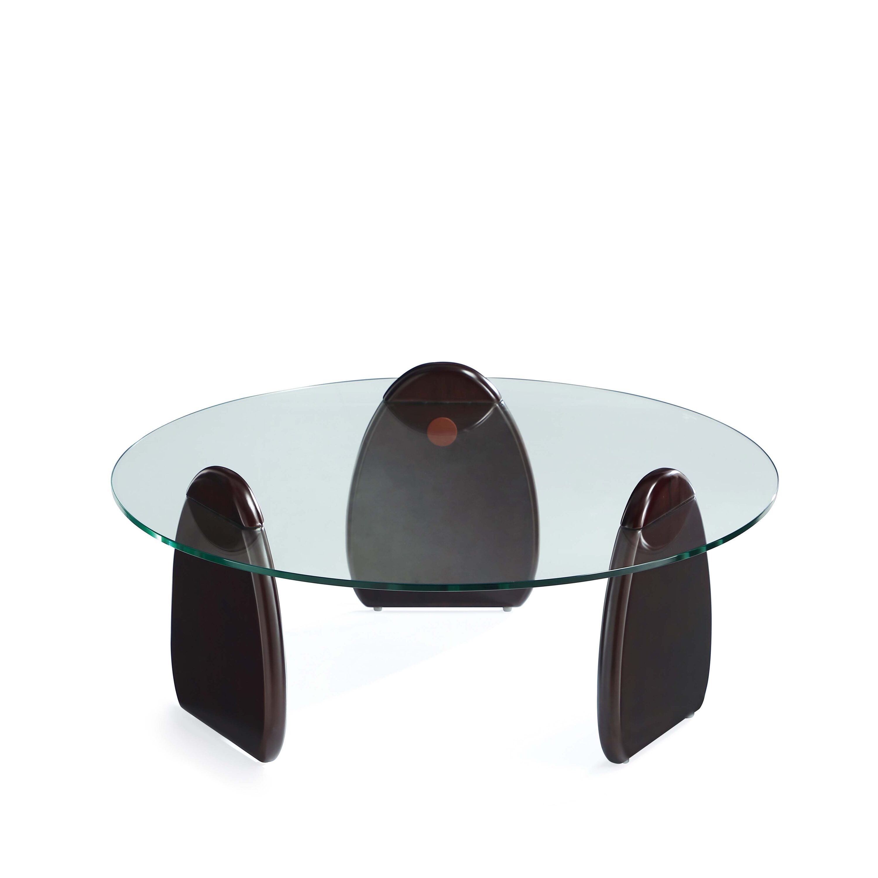 Manhattan Comfort Dark Walnut Glass Glam Coffee Table in the Coffee ...