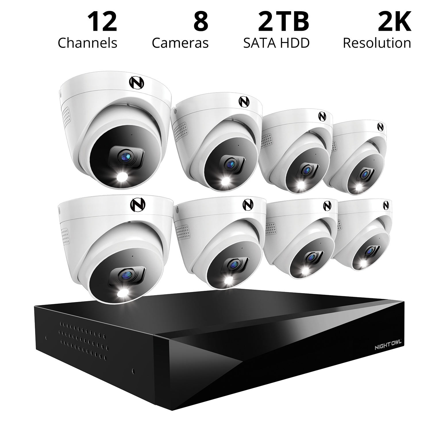 Night Owl FTD4 Indoor/Outdoor 8-Camera Hardwired Spotlight 2Tb Hard Drive Security Camera System FTD4-82-8LDM Sansujyuku sansujyuku.com