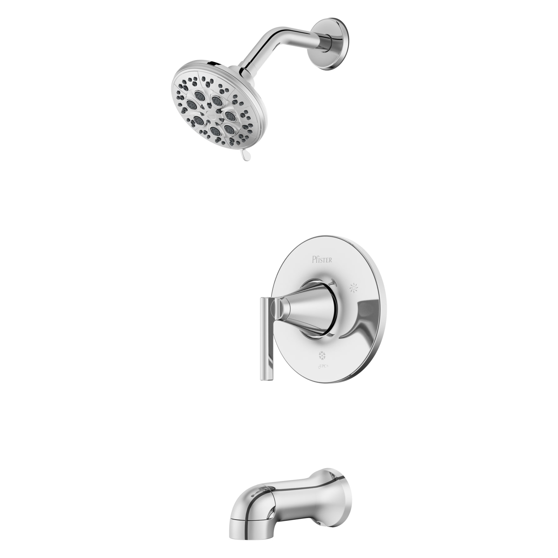 Pfister Vedra Chrome 1 Handle Multi Function Round Bathtub And Shower Faucet Valve Included 8p8 3719