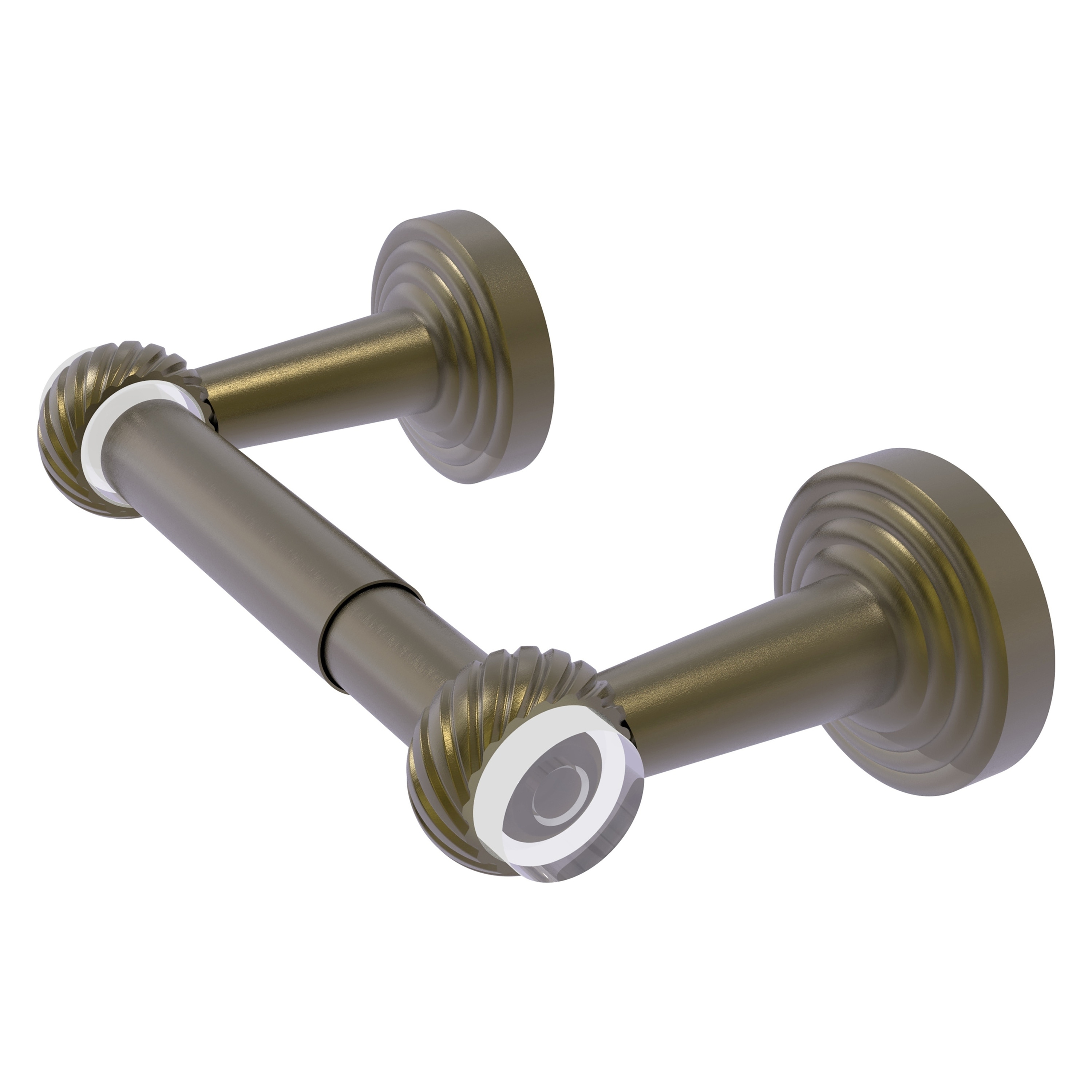 Polished Brass and Acrylic Wall Mounted Toilet Paper Holder