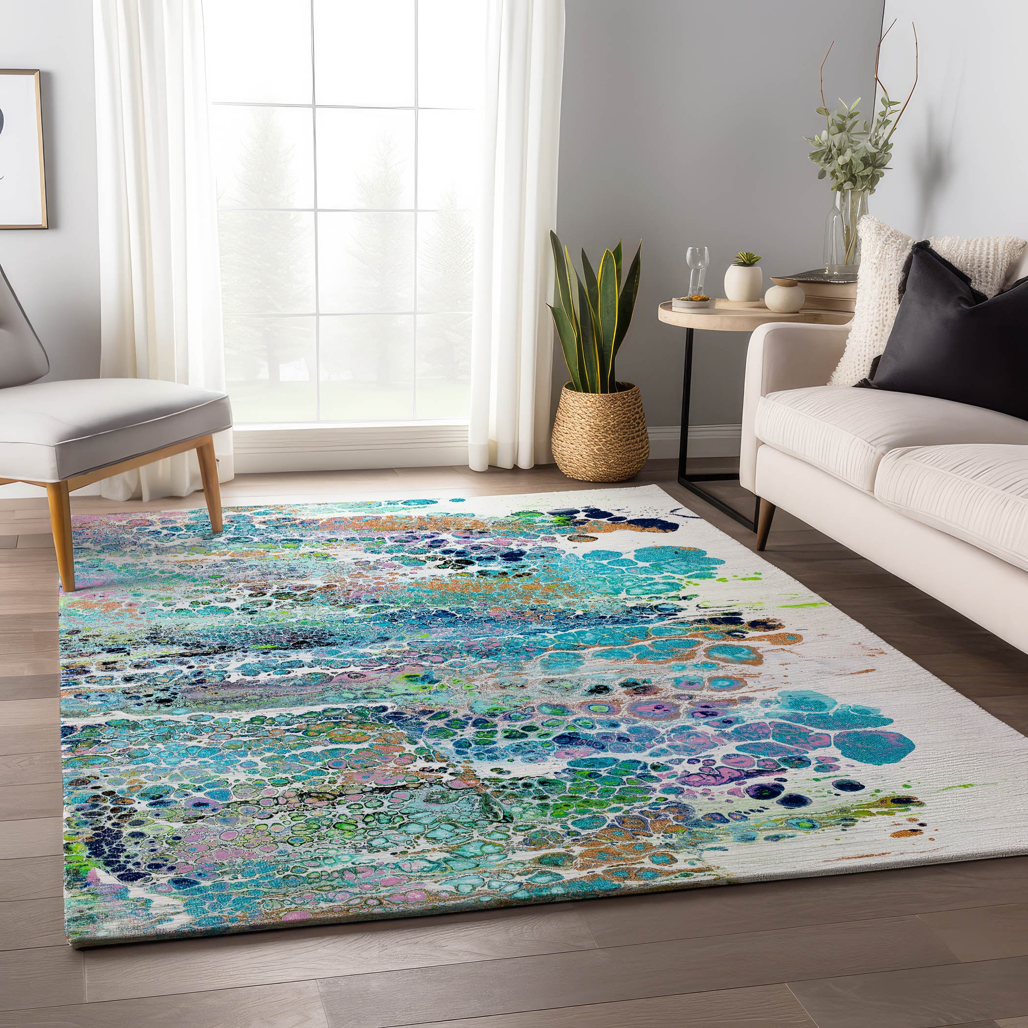 Addison Rugs AMF65MR30X46 Mayfield AMF65MR 2 x 3 (ft) Loomed Polyester Mermaid Rectangular Indoor Abstract Machine washable Area rug