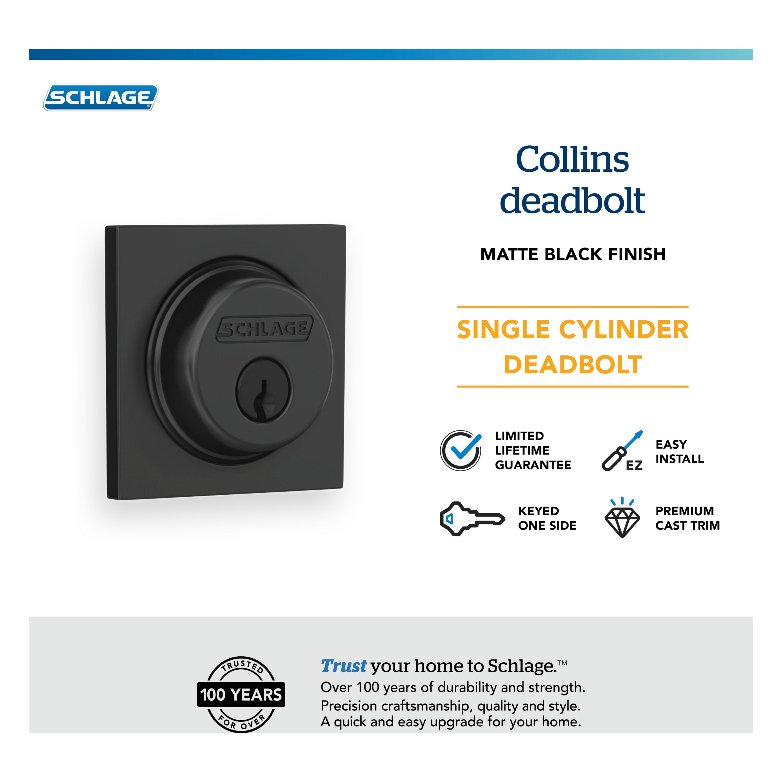 Schlage B60 N G COL 622 Door-Deadbolts - View #6