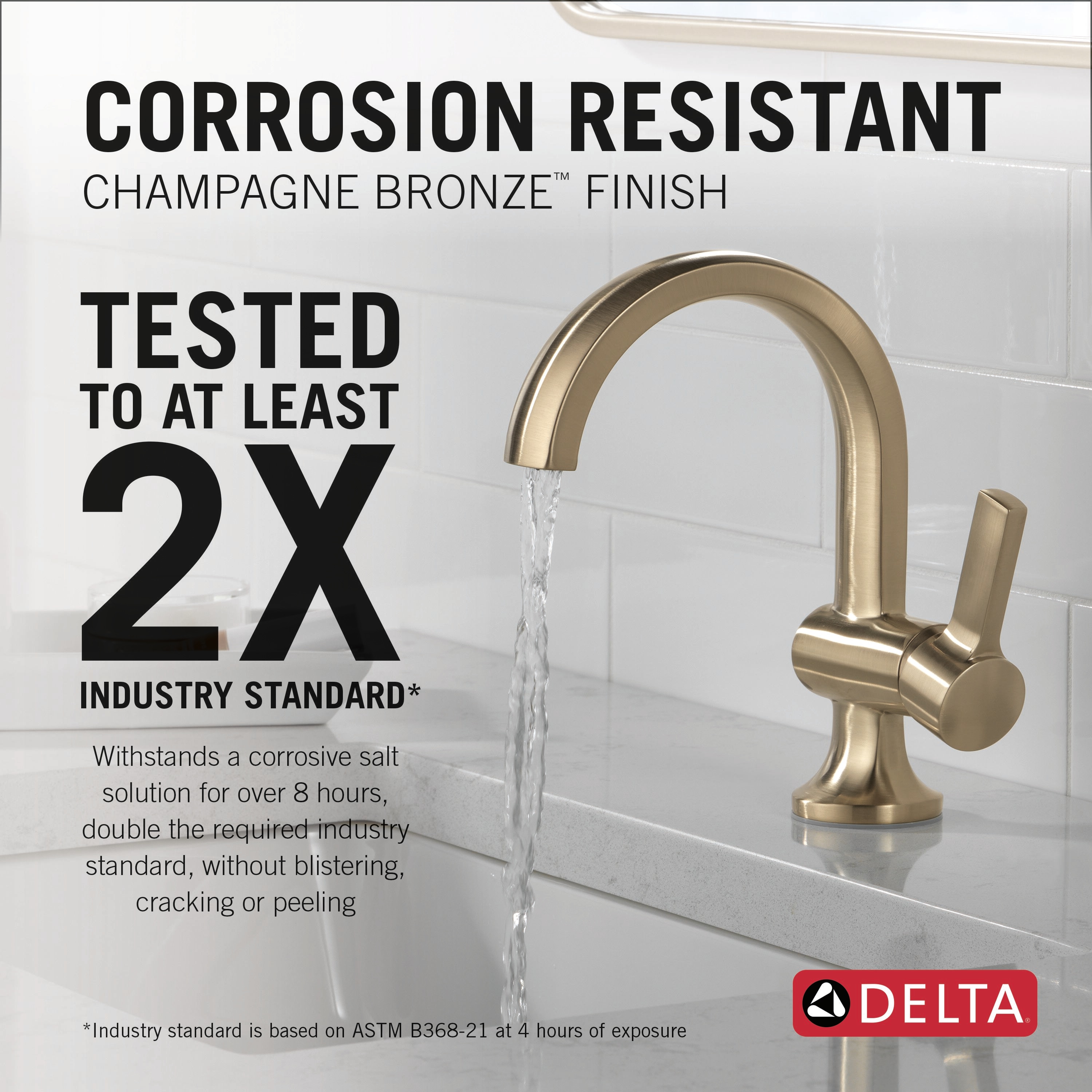 Delta Albion Champagne Bronze Single Hole 1-Handle WaterSense