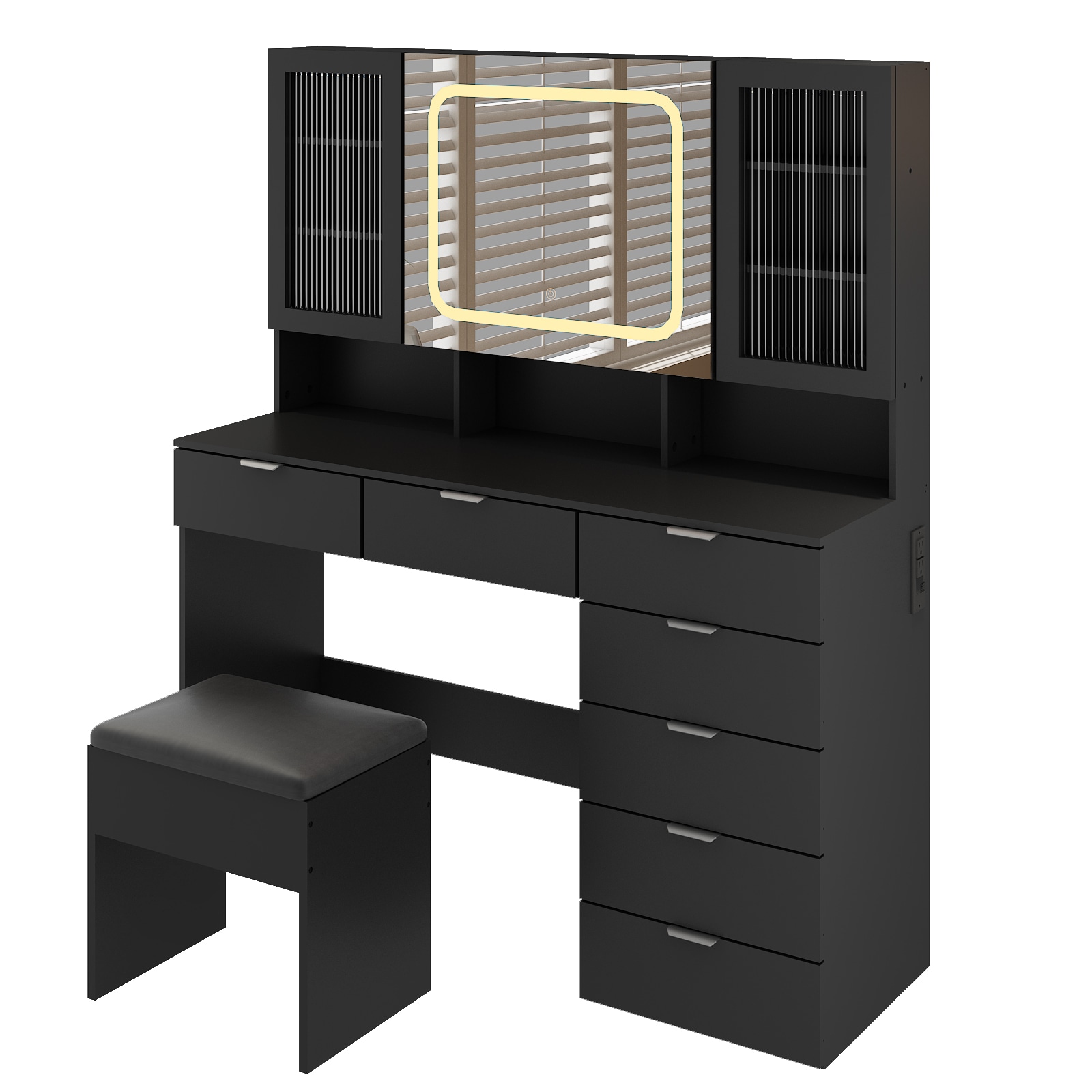 Outopee LO1G52005619 47.24-Inches Black Makeup Vanity