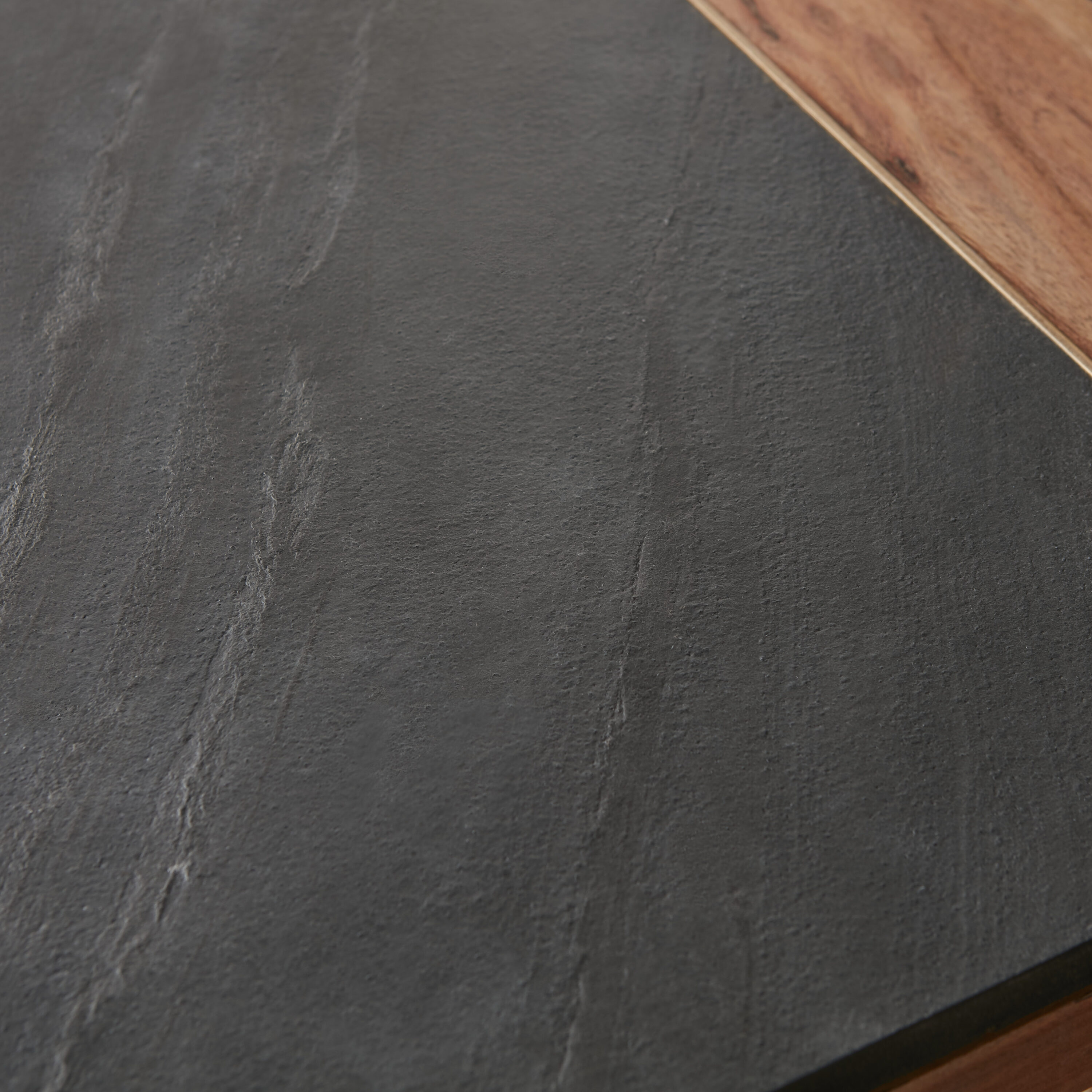 Caspian Slate and Natural Acacia Wood Square End Table