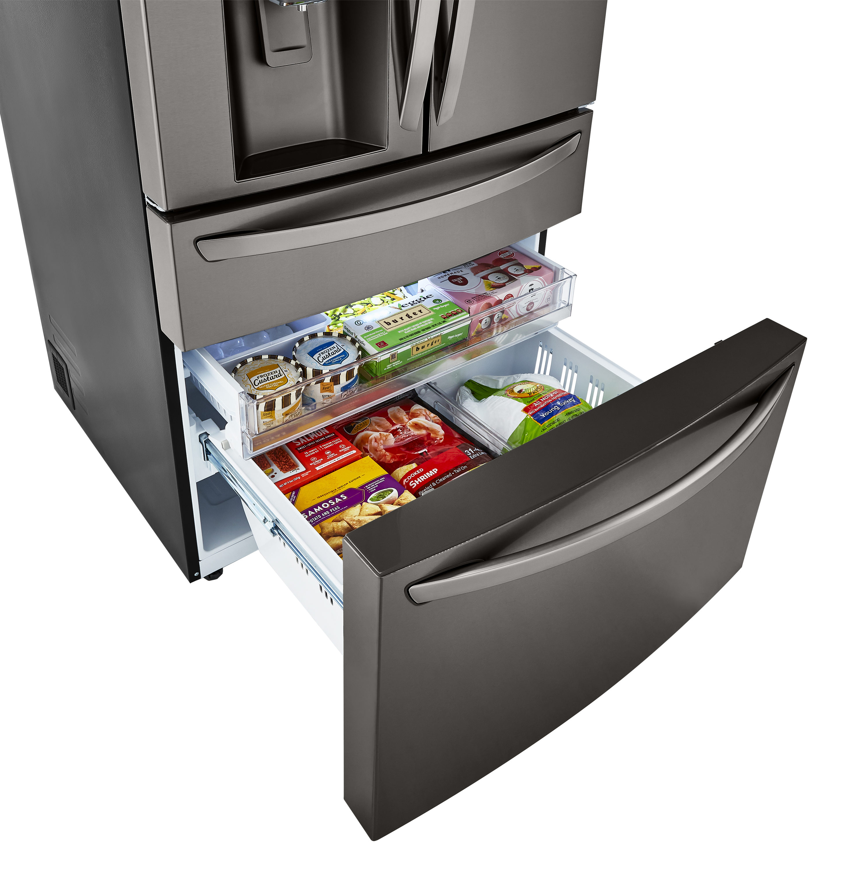 LG LRMDS3006D: Black Stainless Steel 30 Cu. ft. Smart Refrigerator with Craft Ice