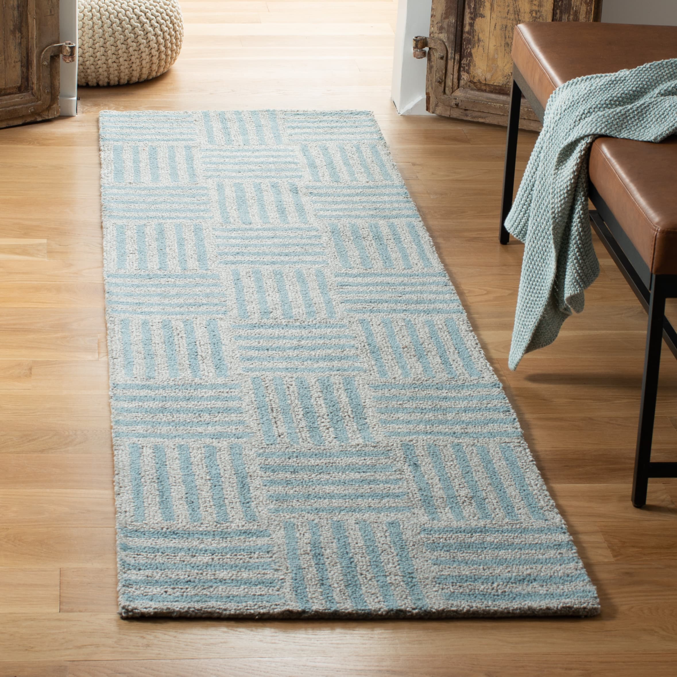  Abstract 602 Blue/Gray Contemporary 2ft-3in x 8ft Runner Rug