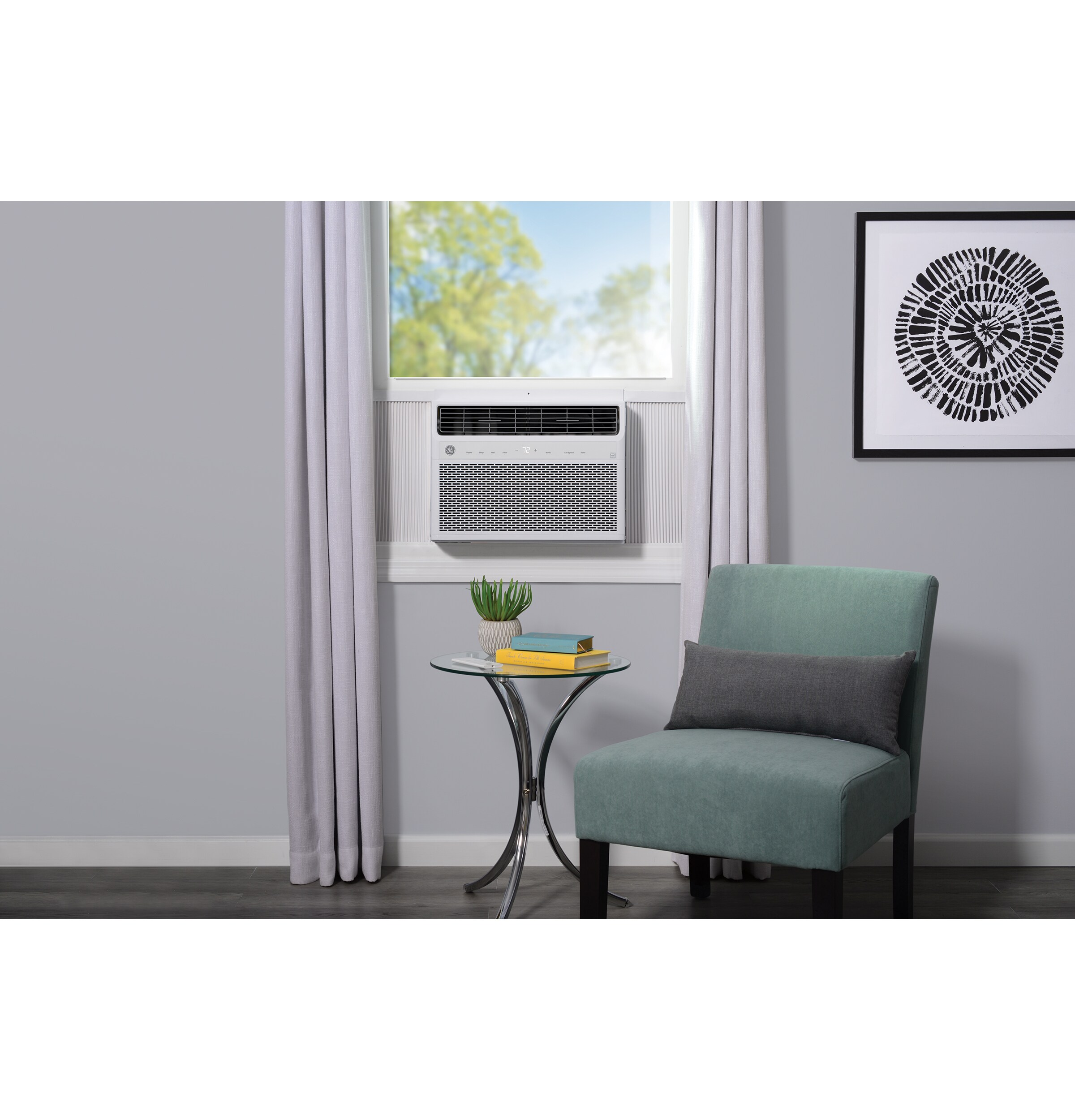 Ge 350 Sq Ft Window Air Conditioner 115 Volt 8000 Btu Energy Star Wi Fi Enabled In The Window 6142