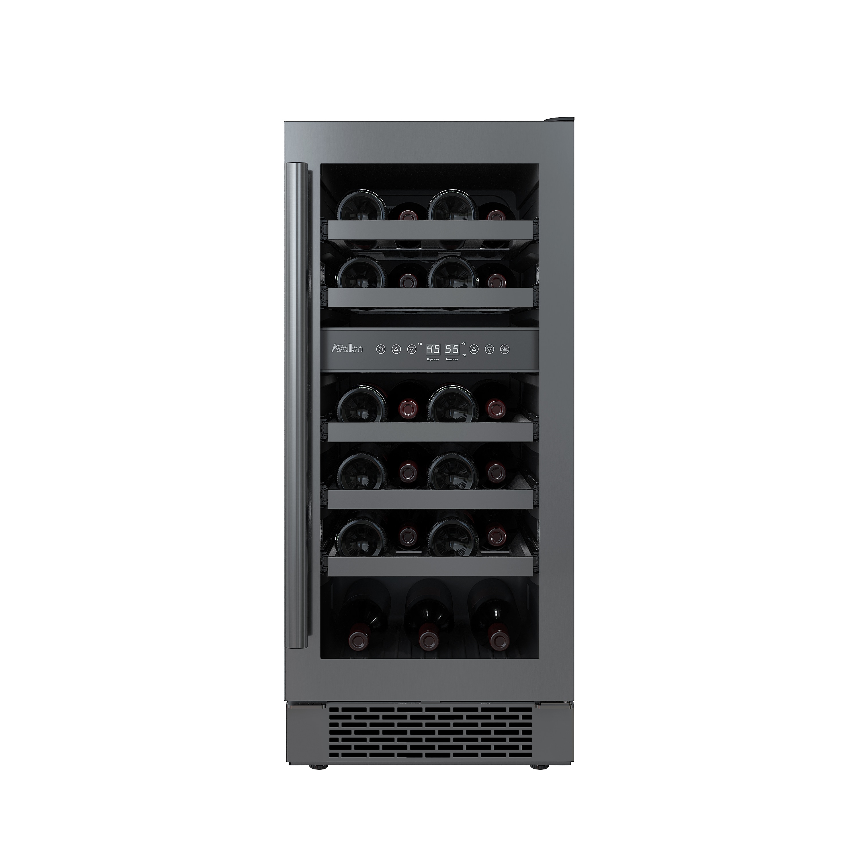 Avallon AWC152DBLSS 15-in W 23 -Bottles Black Stainless Steel Built-in Indoor Wine Cooler