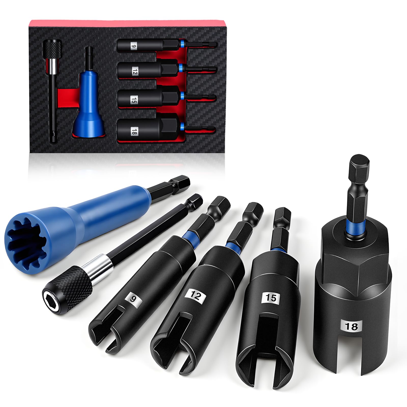 Aoibox  6 Piece Wing Nut Driver and Wire Twister Bit Set with 40Cr Mo steel with 9mm 12mm 15mm sizes
