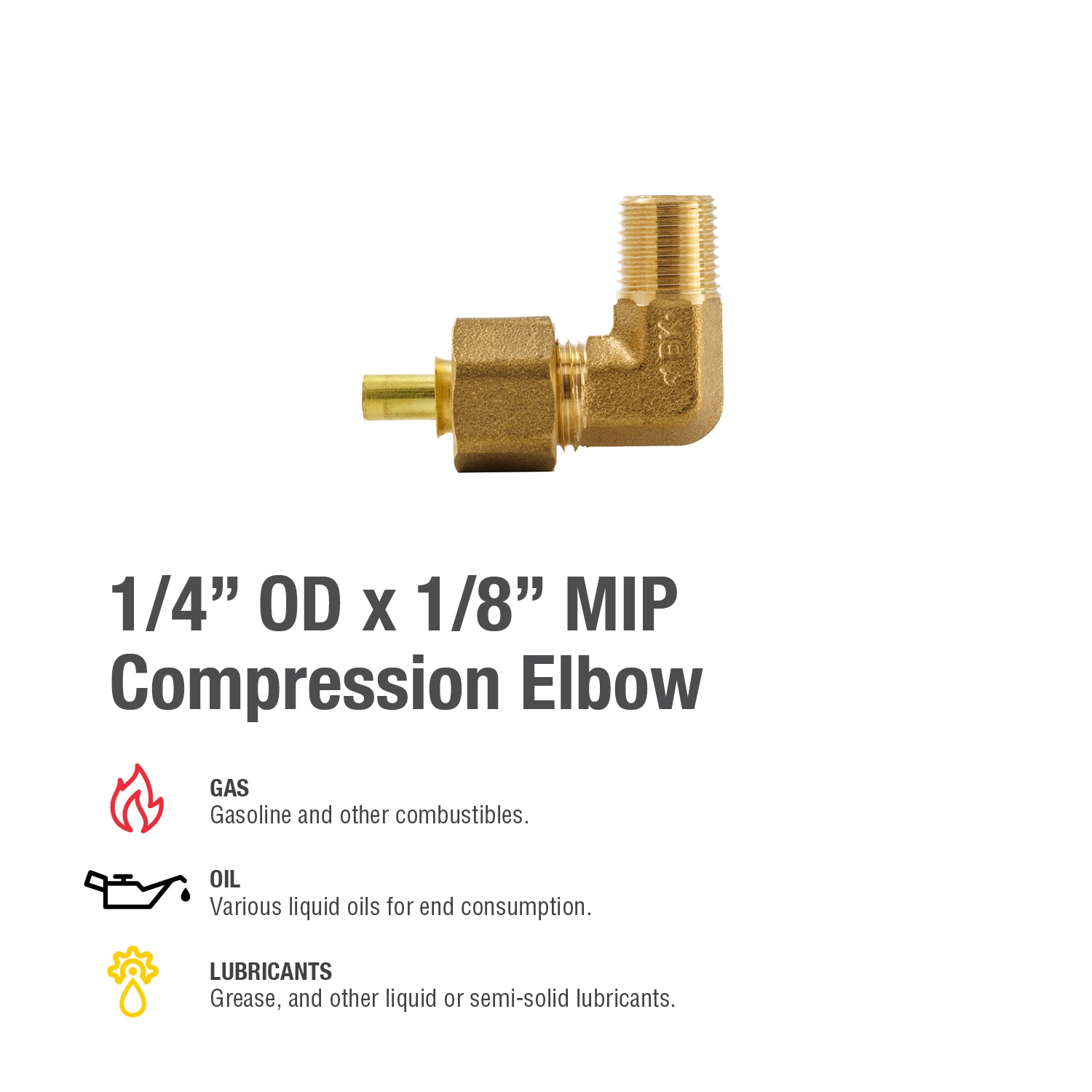 3/8 in. O.D. x 1/8 in. MIP Brass Compression 90-Degree Elbow Fitting  (25-Pack)