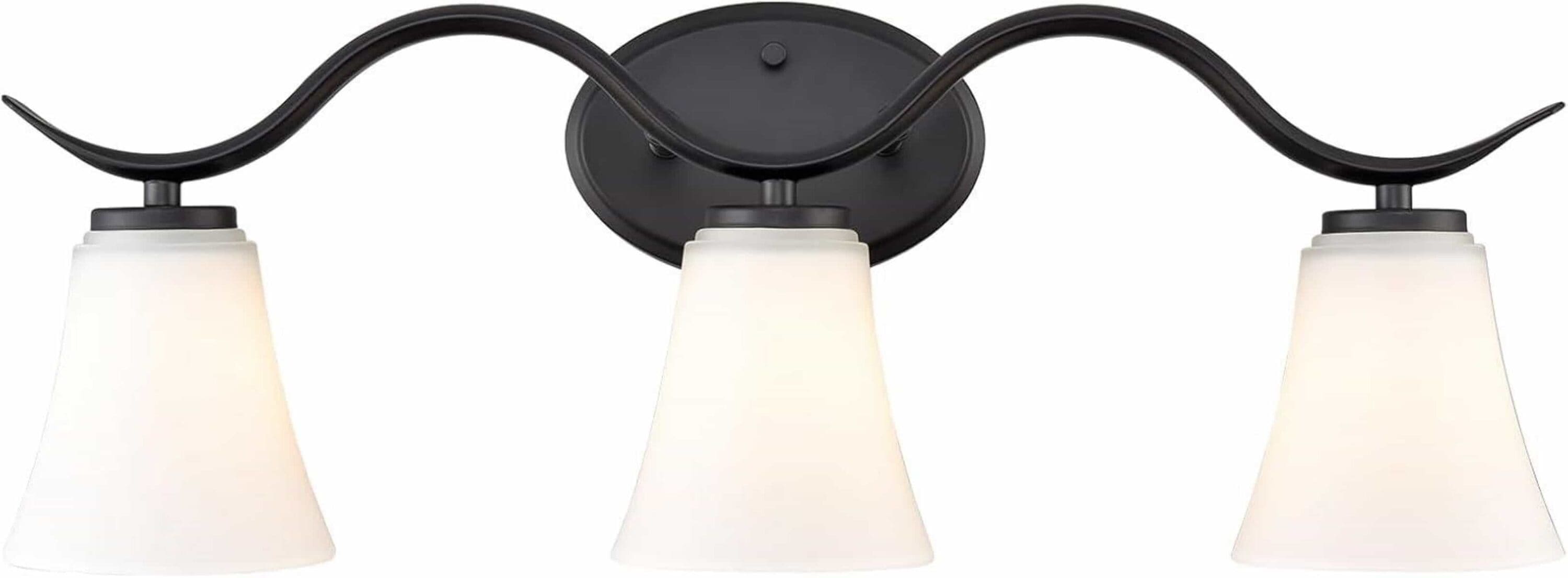Claxy MO-B3304-3BU-BK Opal 23.54-in 3 -Light Polished Black Modern/contemporary Vanity light