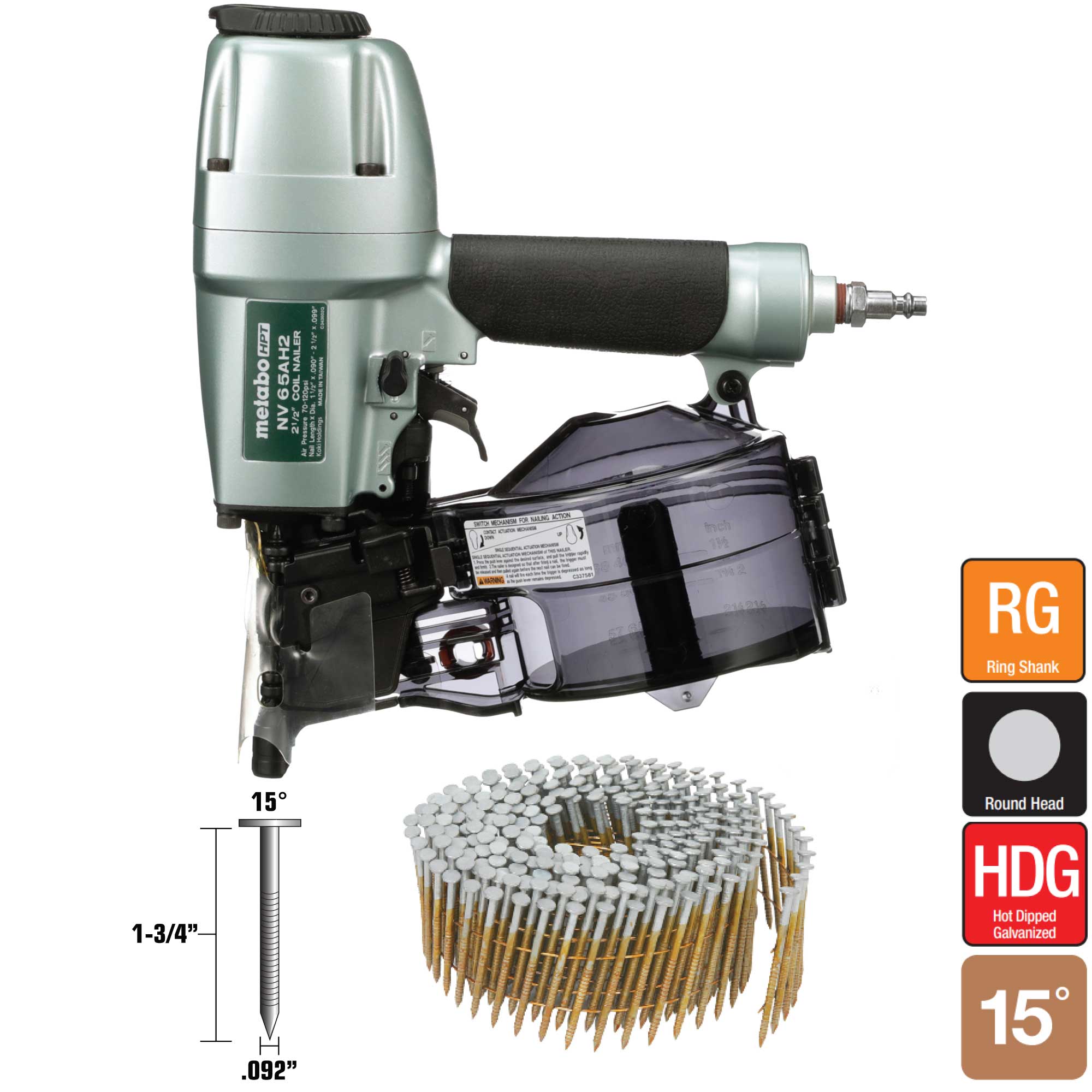 Shop Metabo HPT 1 3 4 in 15 Degree Hot Dipped Galvanized Steel Siding 