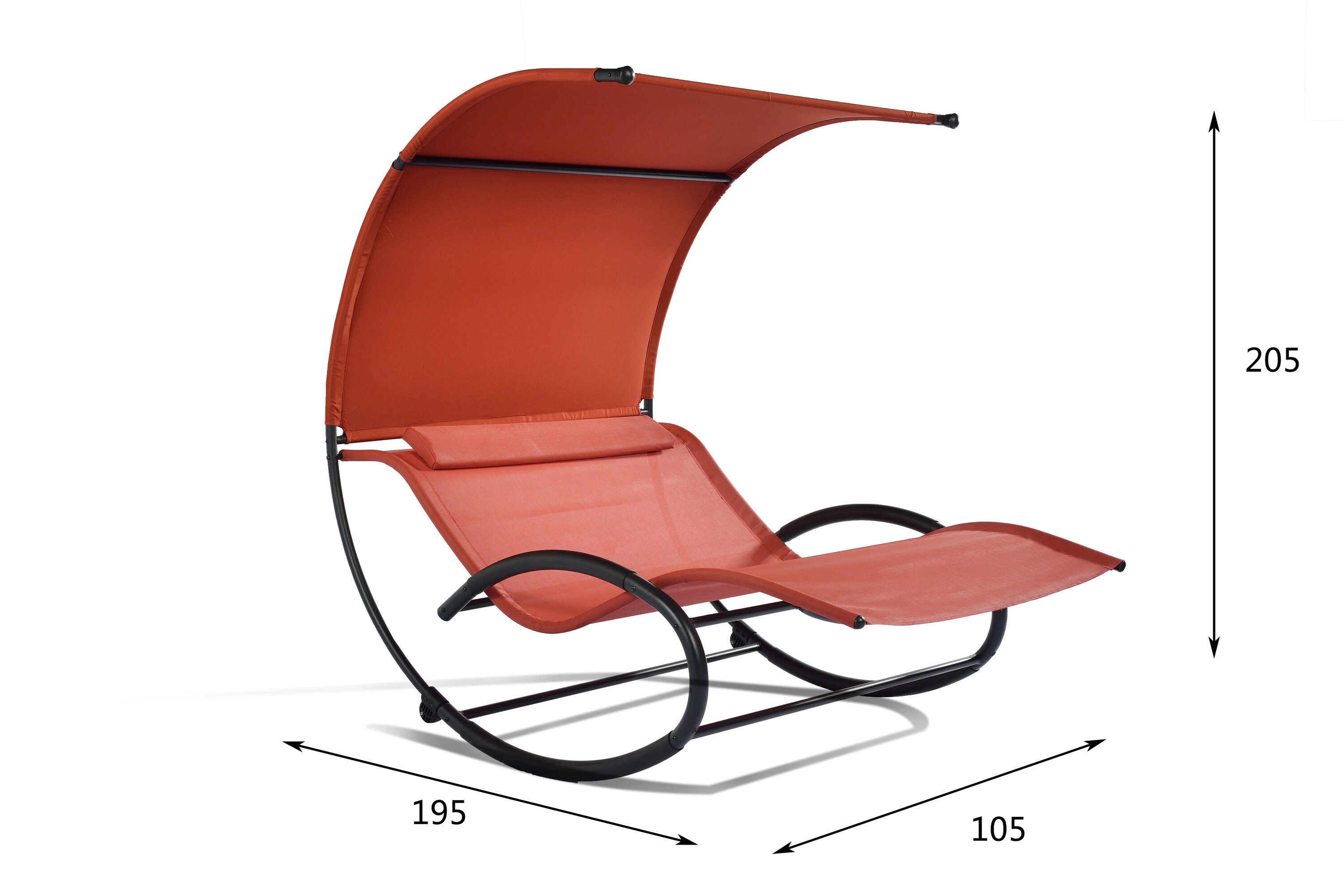 Bijdrage Knorrig Absoluut Tybori Alpha Dark Gray Metal Frame Rocking Chair(s) with Orange Mesh Seat  in the Patio Chairs department at Lowes.com
