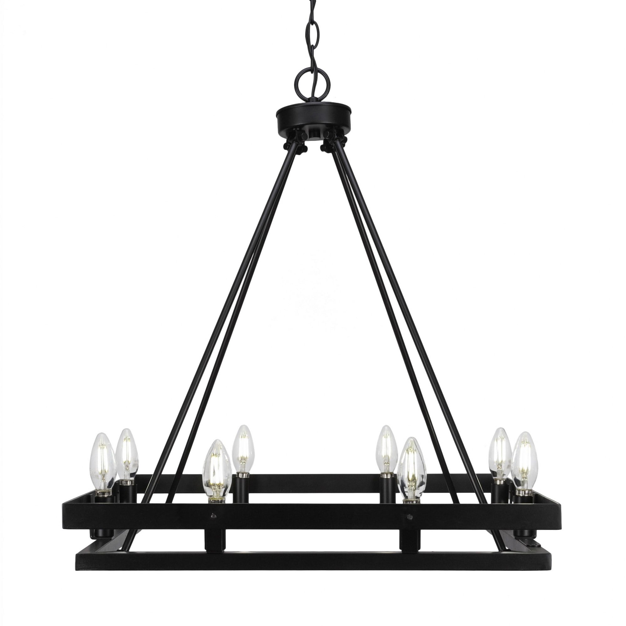 Toltec Belmont - 8 Light Chandelier-25.75 Inches Tall and Inches Wide-Matte Black Finish    -Traditional Installation