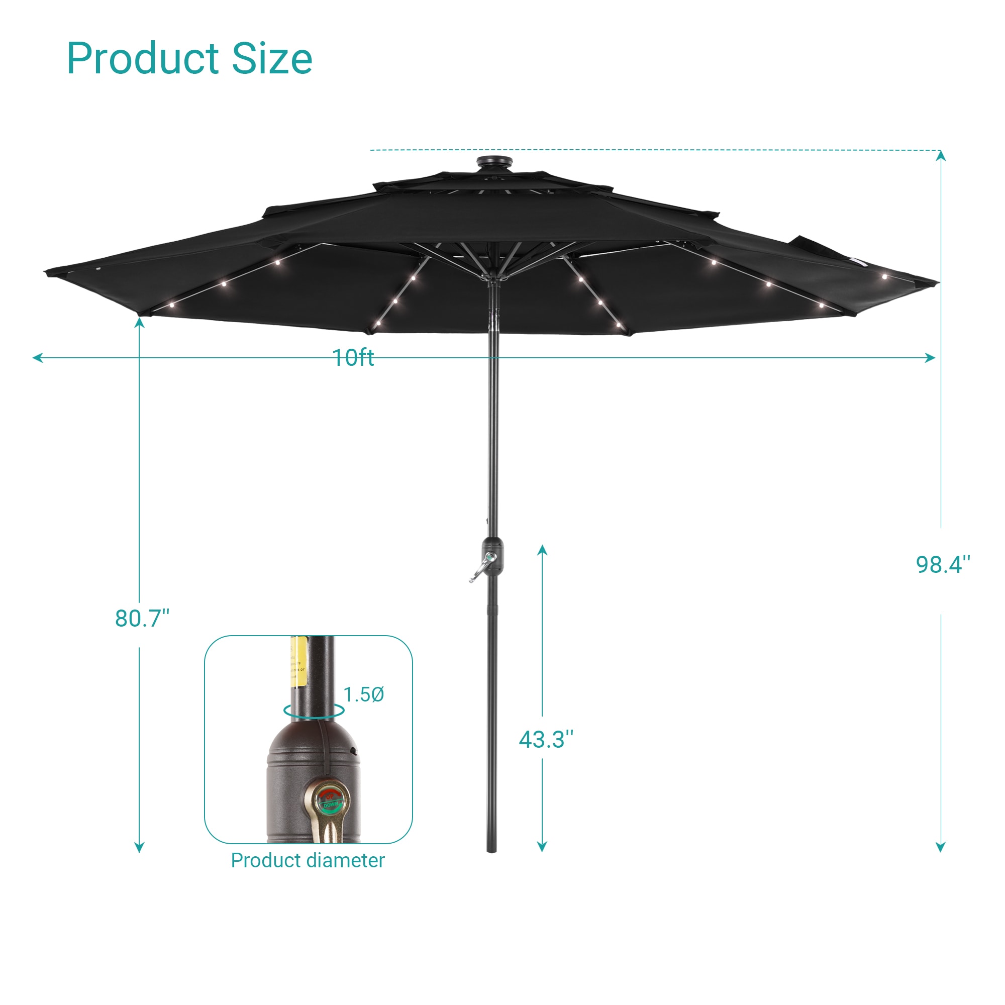 ACEGOSES LW-LED10BK Umbrellas-2 - View #7