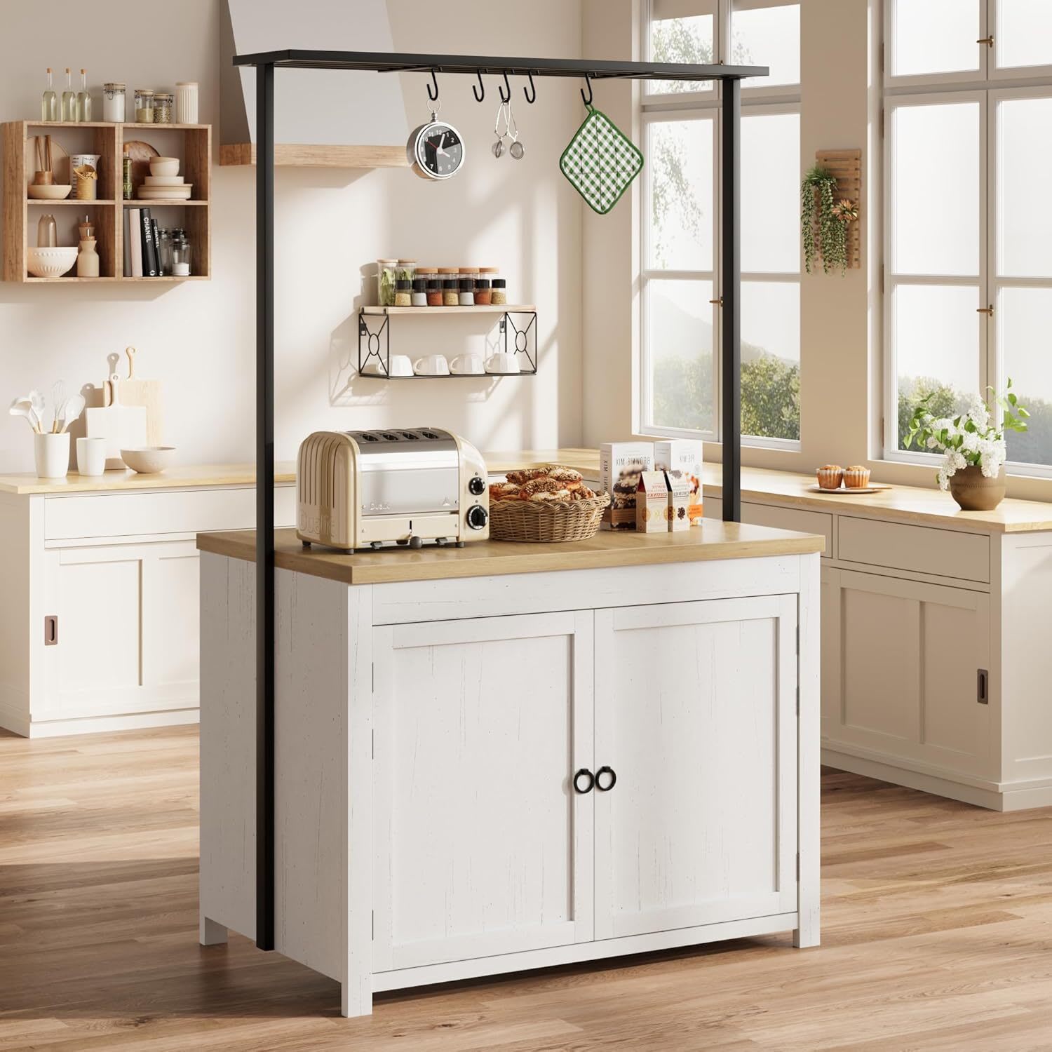 Garvee Kitchen Island with Storage 42 Inch Heavy Duty Kitchen Cart