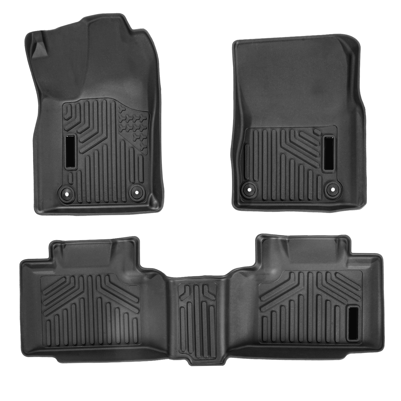SVOPES SVOPESSUVDBDD09586V0 Custom TPE Car Floor Mats Compatible with Dodge Durango and Jeep Grand Cherokee 2016-2024 Set of 3 Front and Rear Liners All-Weather Protection Easy to Clean Black Durable Material