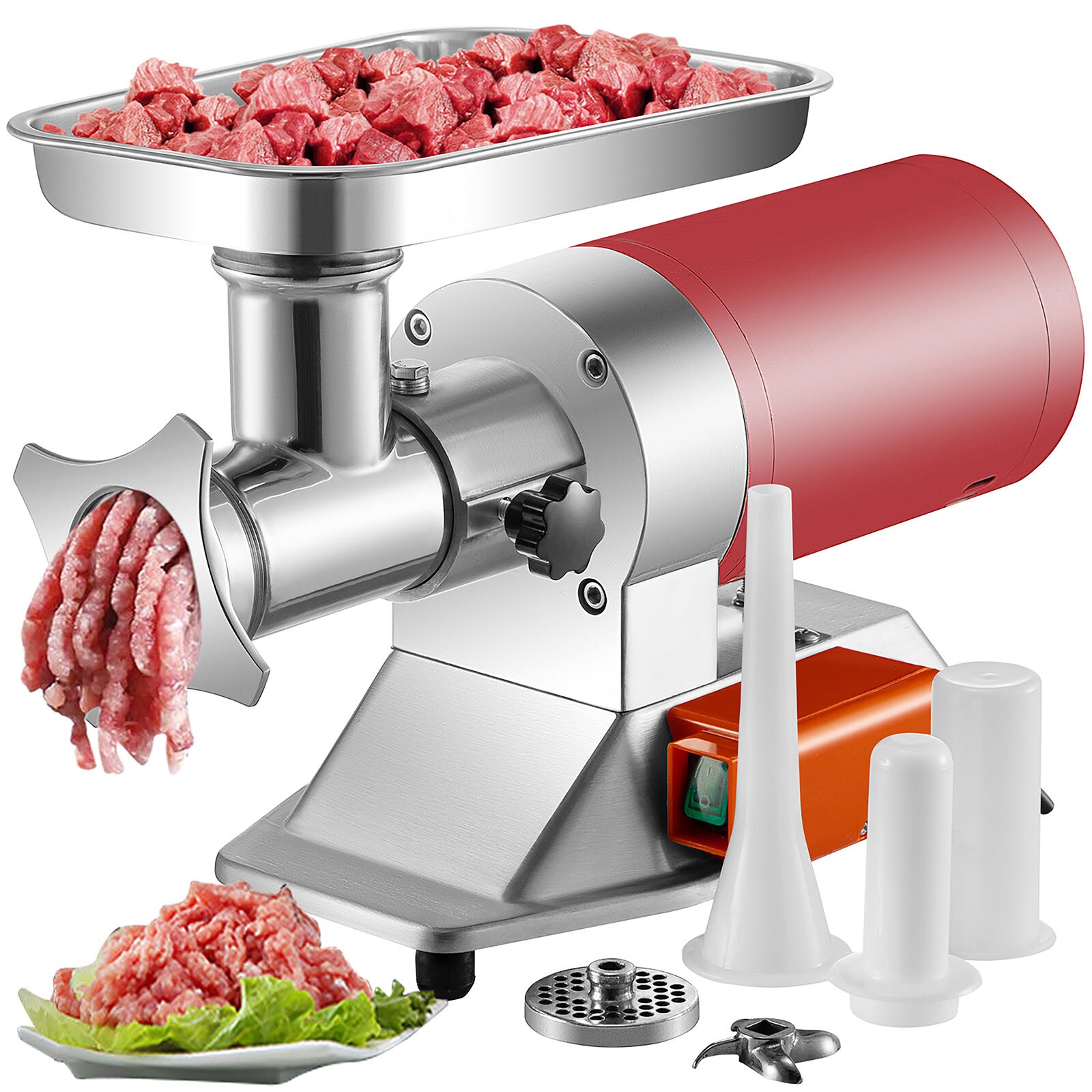 Cast Iron Table Mount Meat Grinder - Manual Mincer Includes Two  3/4 Cutting Disks and Sausage Stuffer Funnel, Heavy Duty- Make Homemade  Ground Beef Burgers, Easy to Use and Cooking Tool