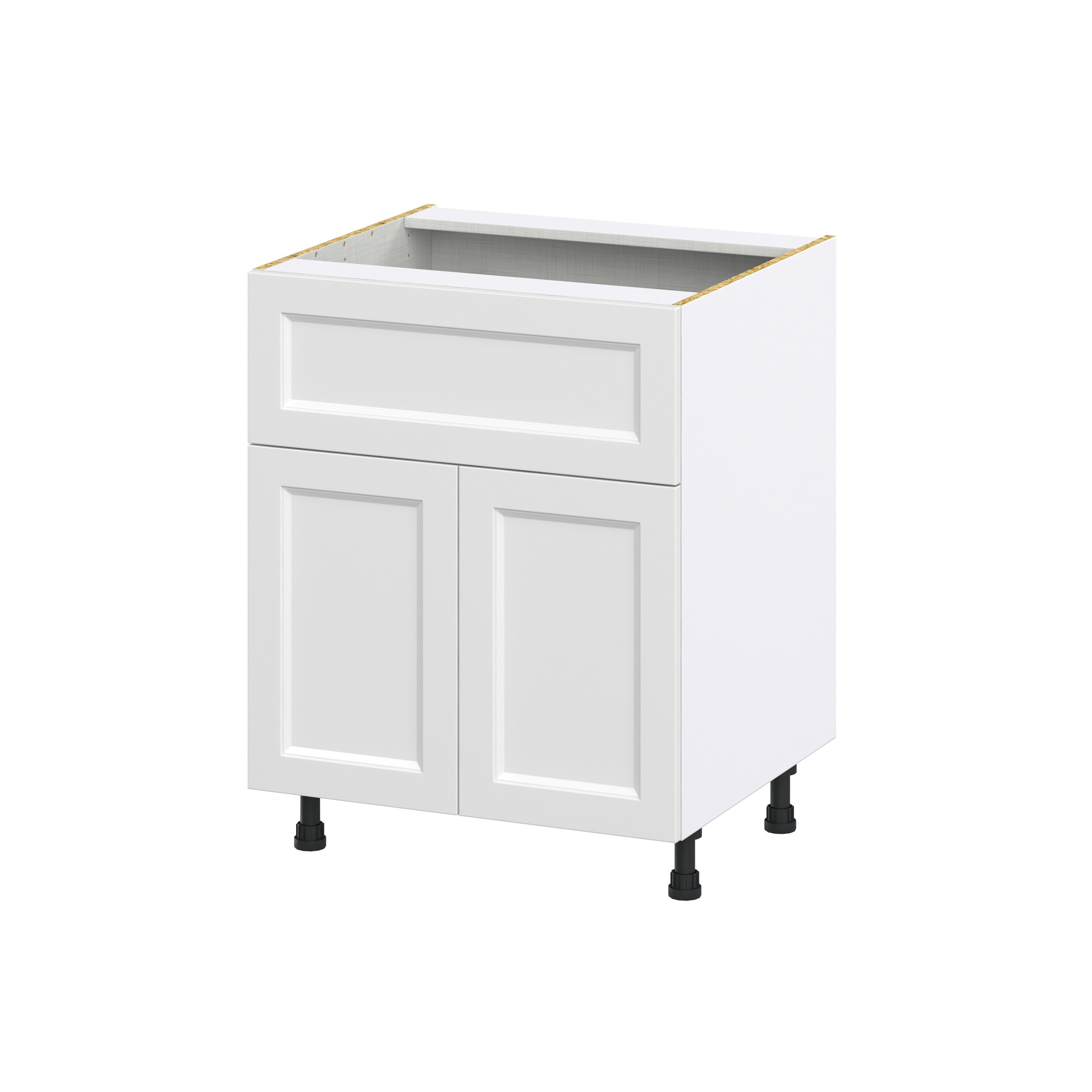 Hugo&Borg DSB27A-RI Riviera 27-in W x 34.5-in H x 25-in D Bright White Base Fully assembled Cabinet (Recessed Panel Shaker)