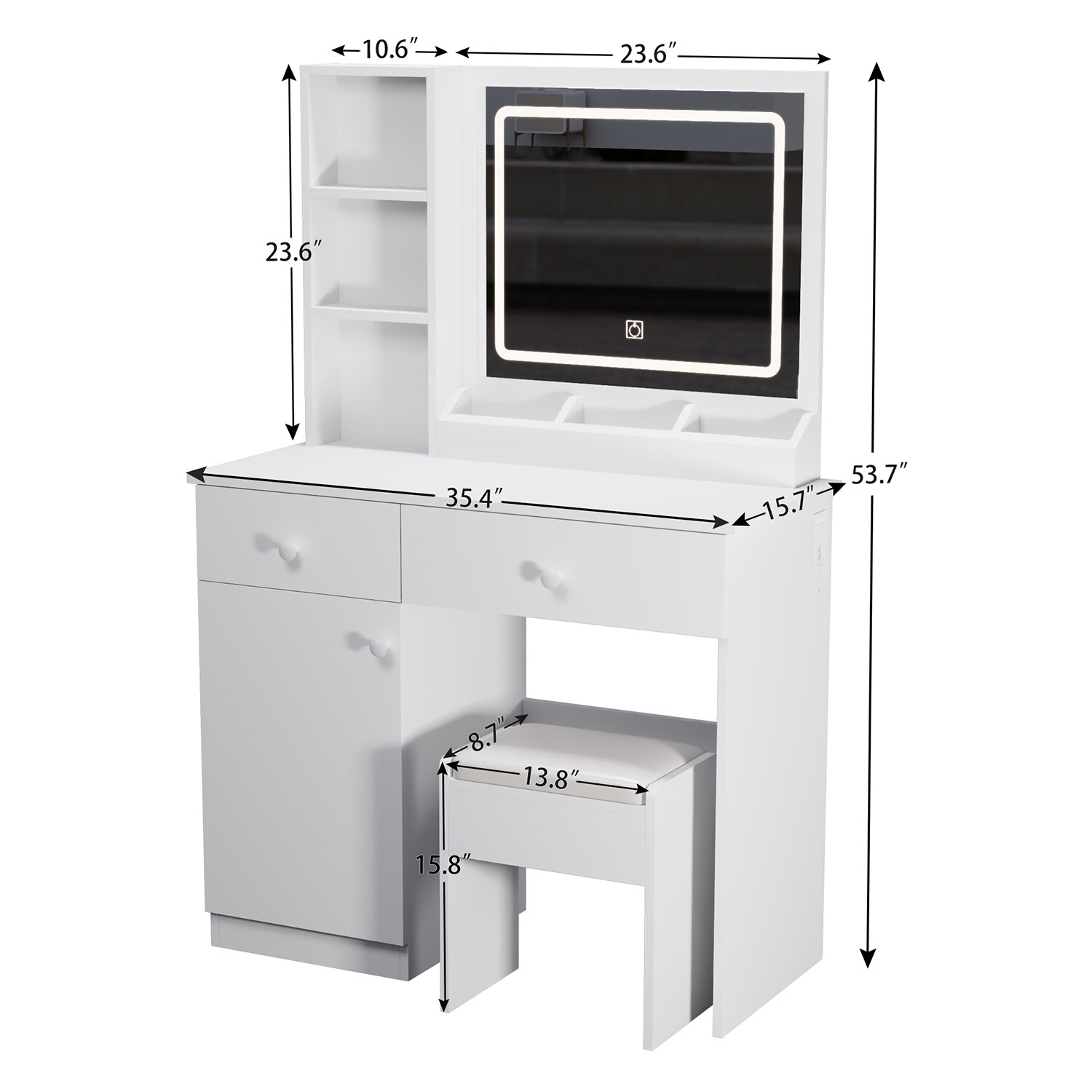 SINOFURN WF198459AAB Bedroom-Vanities - View #4